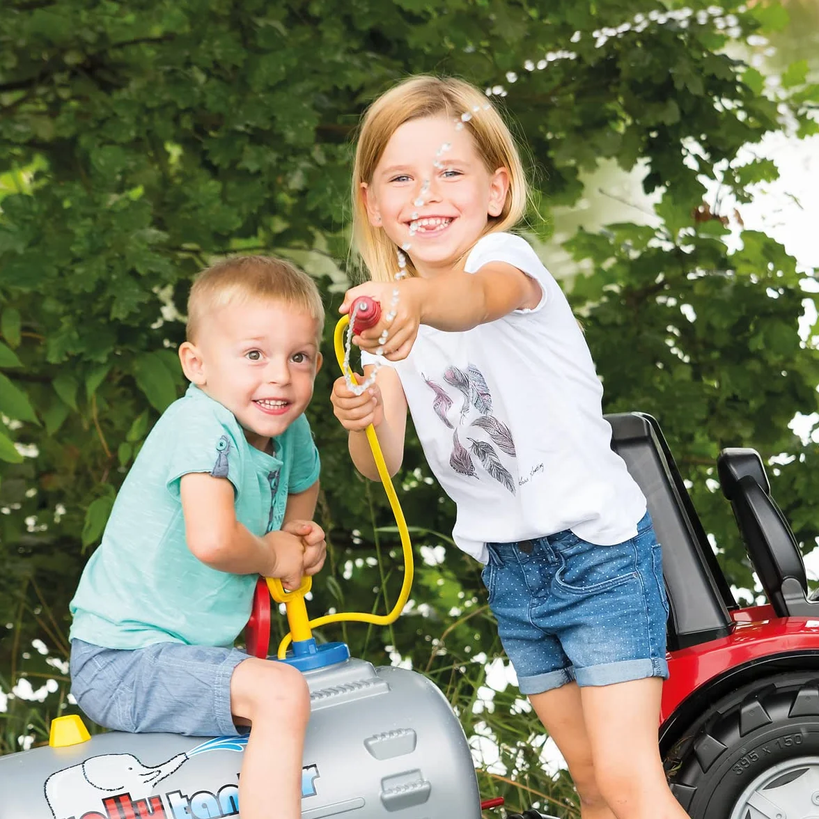 Rolly Toys RollyTanker przyczepa beczkowa z pompką i strzykawką (akcesoria do pojazdów pedałowych, dla dzieci w wieku od 3 do 10 lat, z kołem podporowym, maks. napełnienie 30 litrów, zabawka dla