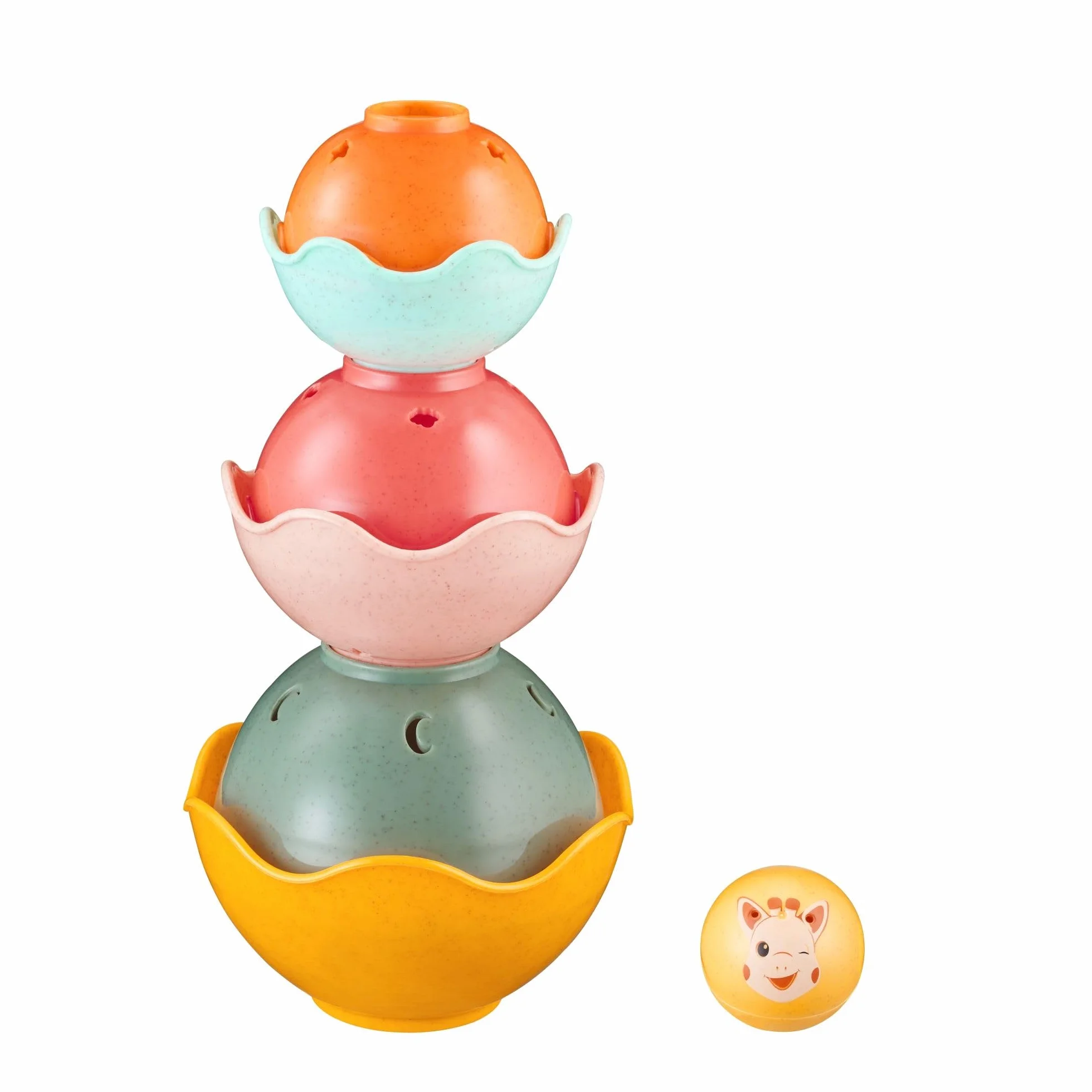 Sophie la Girafe - Zestaw 6 kolorowych misek - zabawka edukacyjna dla dzieci - rozwija zdolności motoryczne i logikę - 30 cm