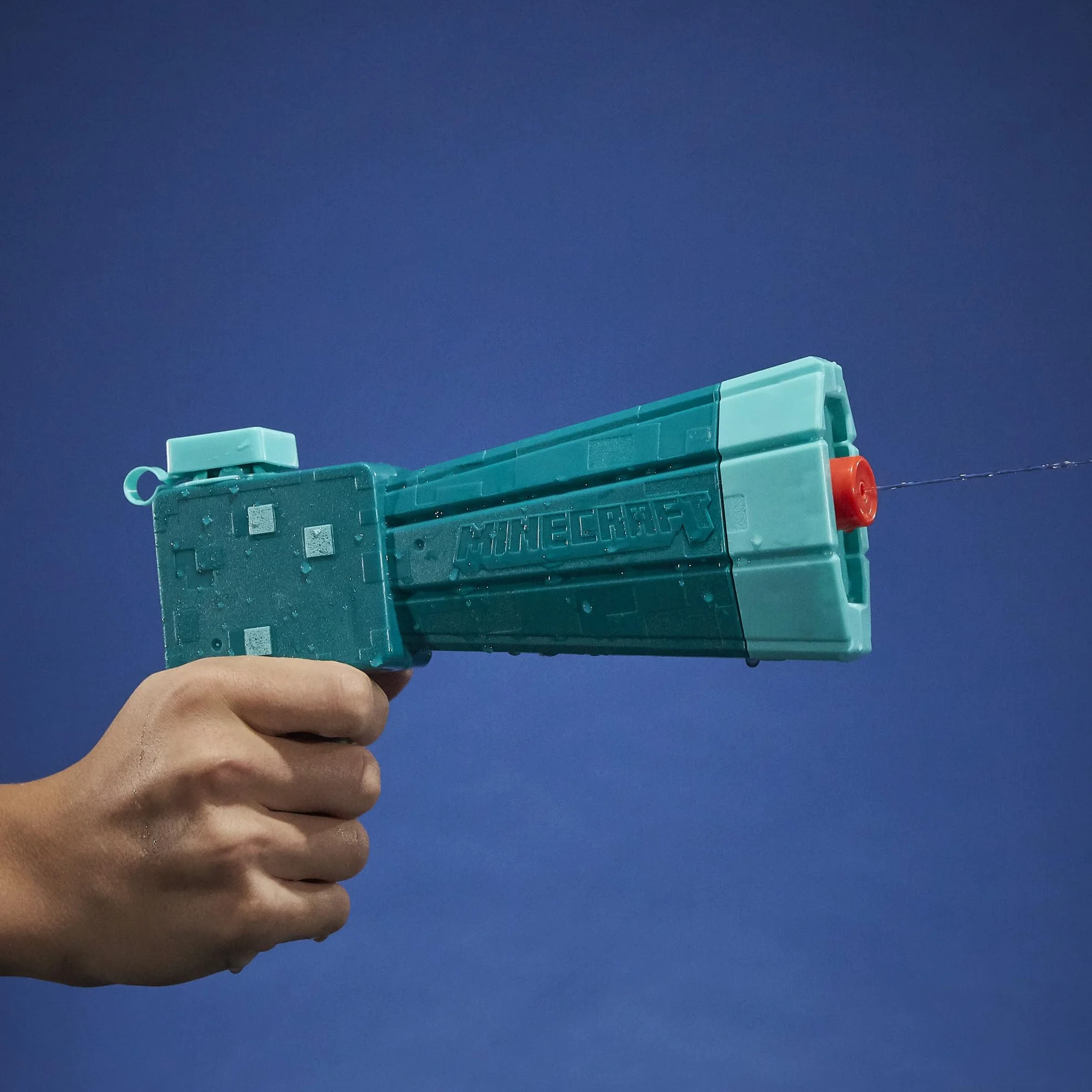 Nerf Super Soaker Minecraft Glow Squid Water Blaster, Minecraft Dungeons Squid Mob Design, zabawka wodna na zewnątrz, gry na świeżym powietrzu dla dzieci