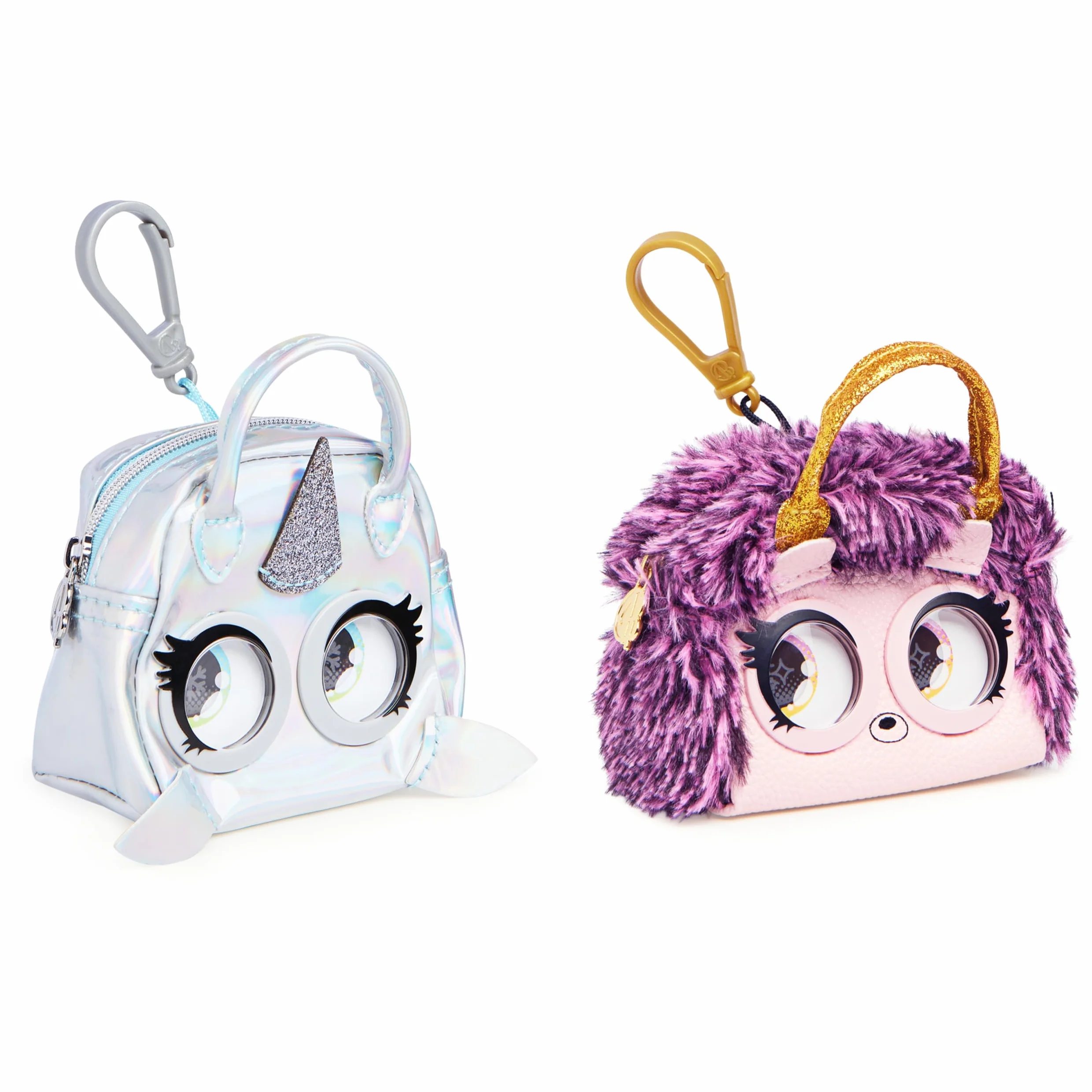 Purse Pets Mikro-zestaw 2 mikrofonów - mini torebka w formacie towarzysza - 2 małe zwierzęta do zawieszenia na dźwięku lub pasku - Poruszają oczy - 6064161 - Zabawka dla dzieci od 5 lat