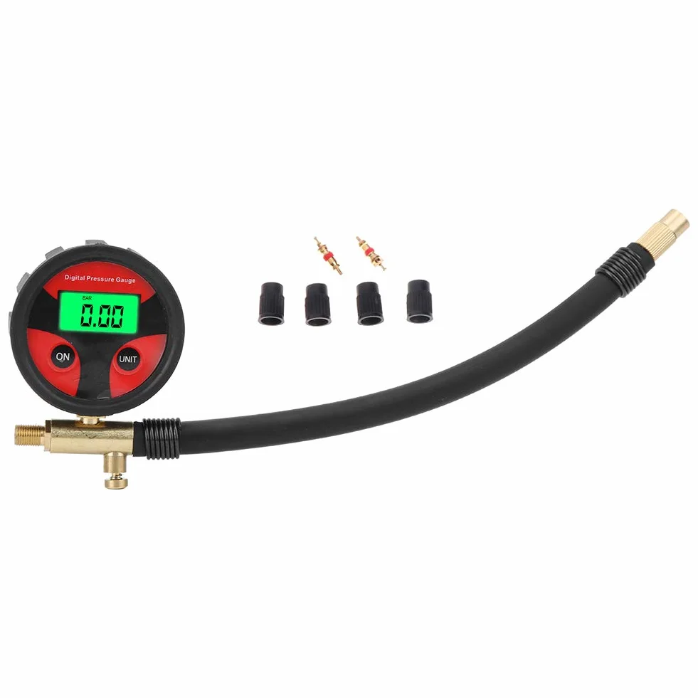 Fydun Wskaźnik ciśnienia w oponach 0-200PSI Car Multi-Fonction LCD Cyfrowy miernik ciśnienia powietrza w oponach Tester miernika