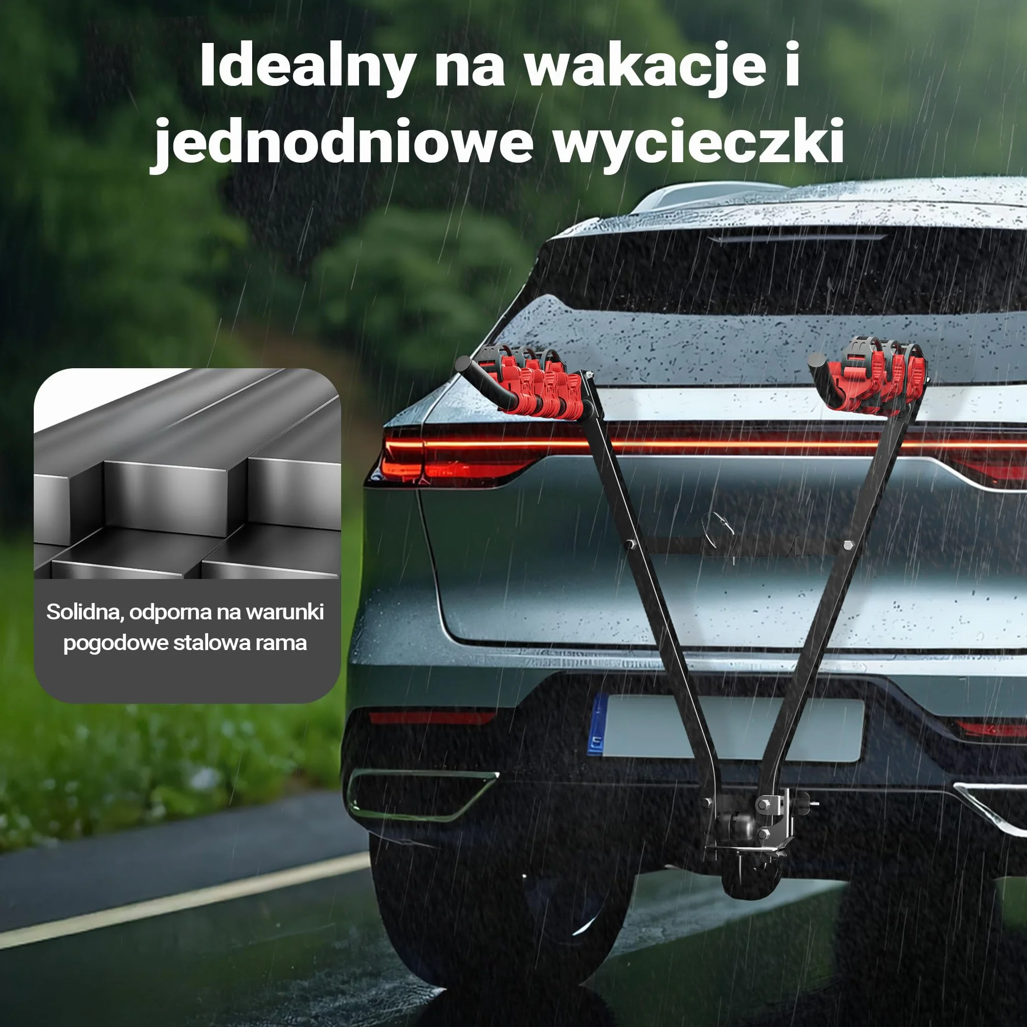 Wiltec Bagażnik rowerowy na 3 rowery na hak holowniczy 45 kg stal Q235