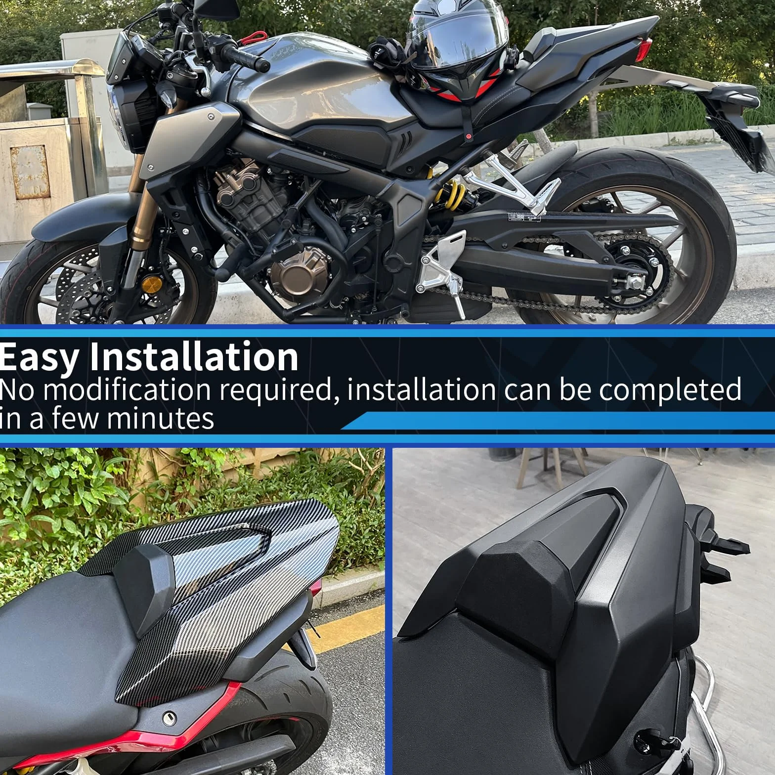 Pokrowiec na tylne siedzenie motocykla Ho&n&da CB650R CBR650R 2019-2023 czerwony
