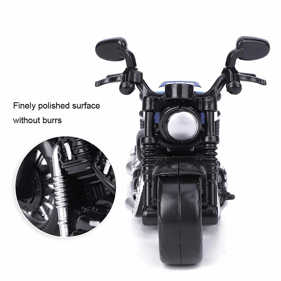 Aluminiowa zabawka motocyklowa Wysoka symulacja Model motocykla Pojazd typu pull-back Zabawka dla dzieci Zestaw upominkowy z zabawkami intelektualnymi (niebieski)