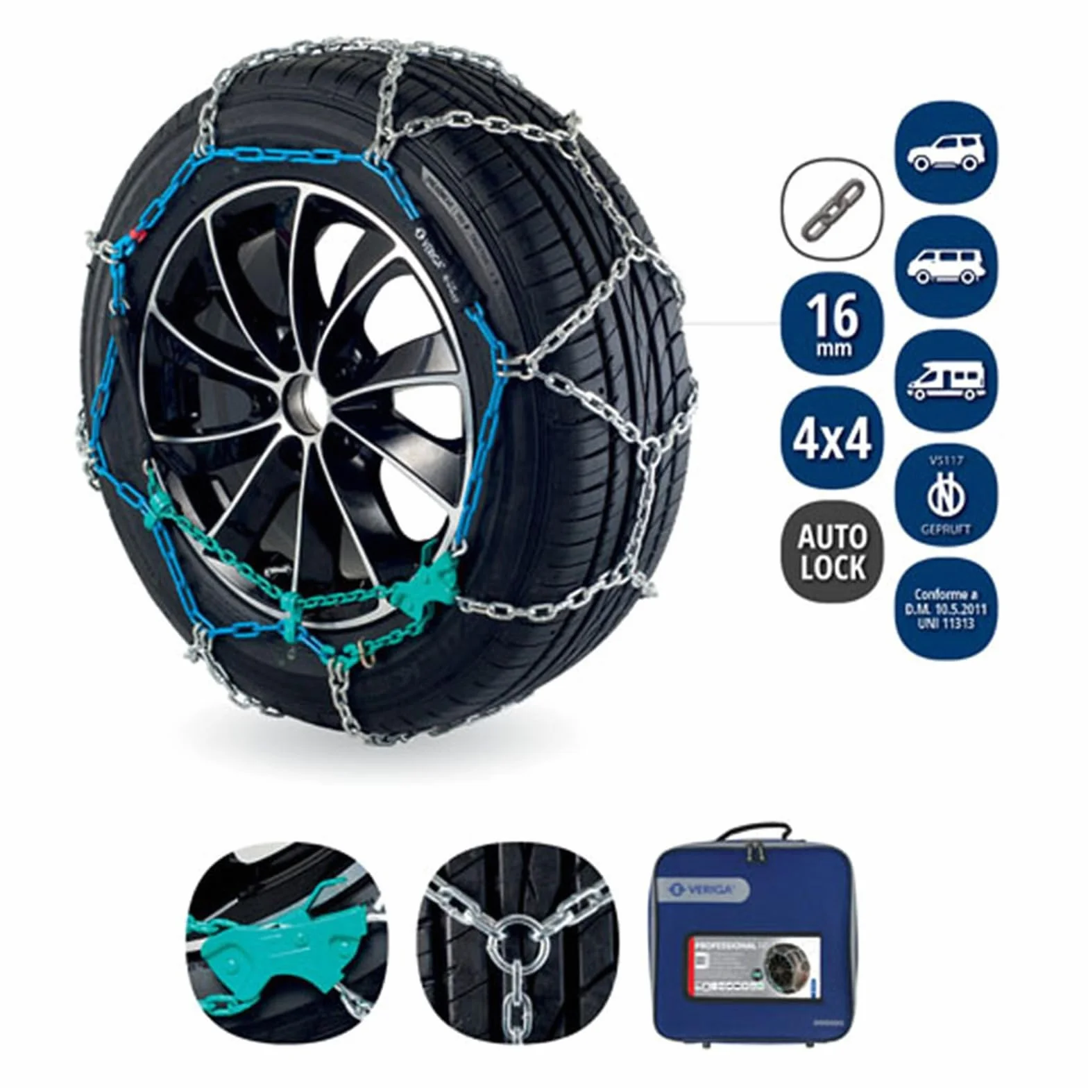 VERIGA K.F. Łańcuchy śniegowe Professional NT 280