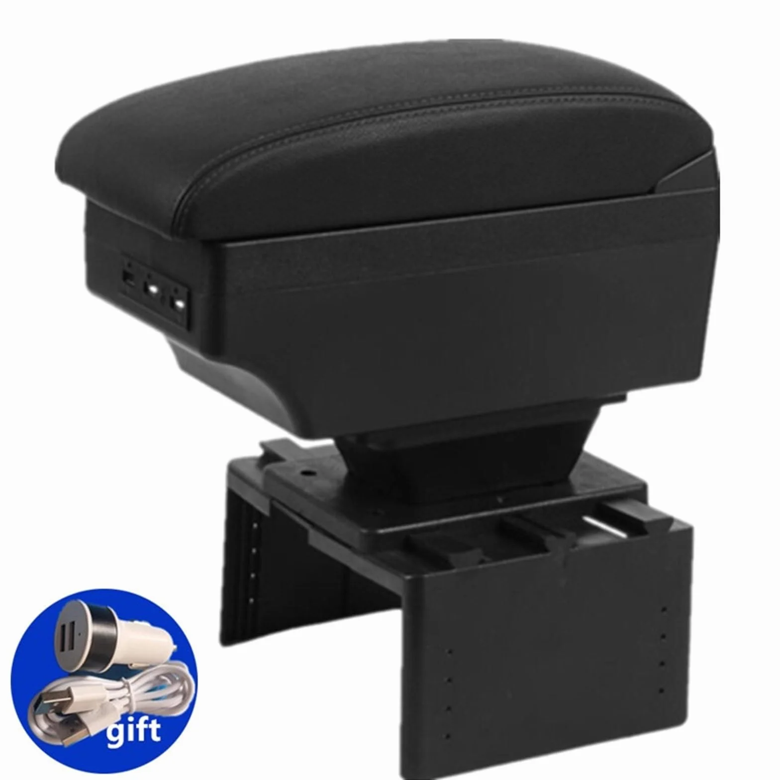 Armsteun Richter Bush Uniwersalny podłokietnik samochodowy Uniwersalny model podłokietnika Akcesoria samochodowe Schowek Części do modernizacji(A1 Black red NO USB)