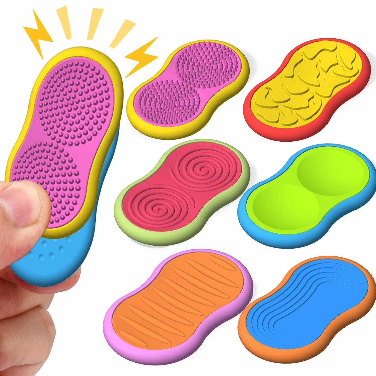 magnetyczne zabawki fidget slider, silikonowe, sensoryczne zabawki dla autyzmu i ADHD, redukujące stres, zabawki antystresowe, dla dorosłych i dzieci, 6 sztuk