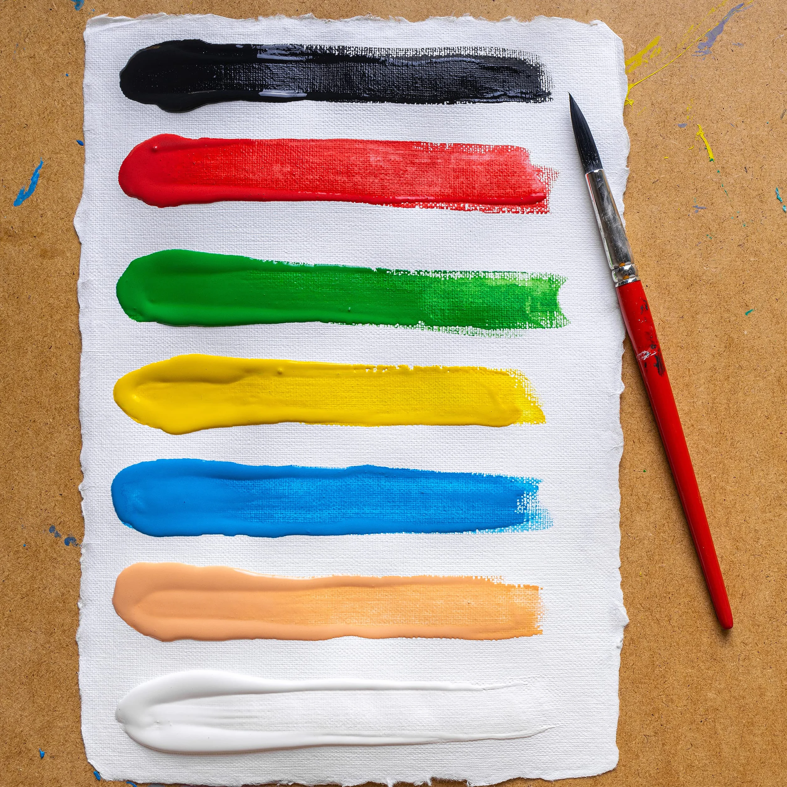 Creative Deco Zestaw Farb Plakatowych dla Dzieci | 20 ml x 6 + 1 Różnokolorowych Słoiczków | Nietoksyczne | Podstawowe Żywe i Intensywne Kolory | Idealne Dla Początkujących Dzieci Studentów i Artystów