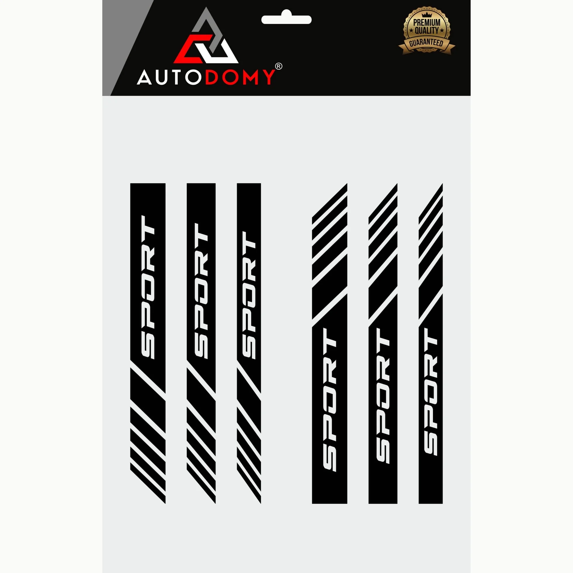 Naklejki na Lusterko Boczne Zestaw 6 Czarny Sportowy Design w Paski