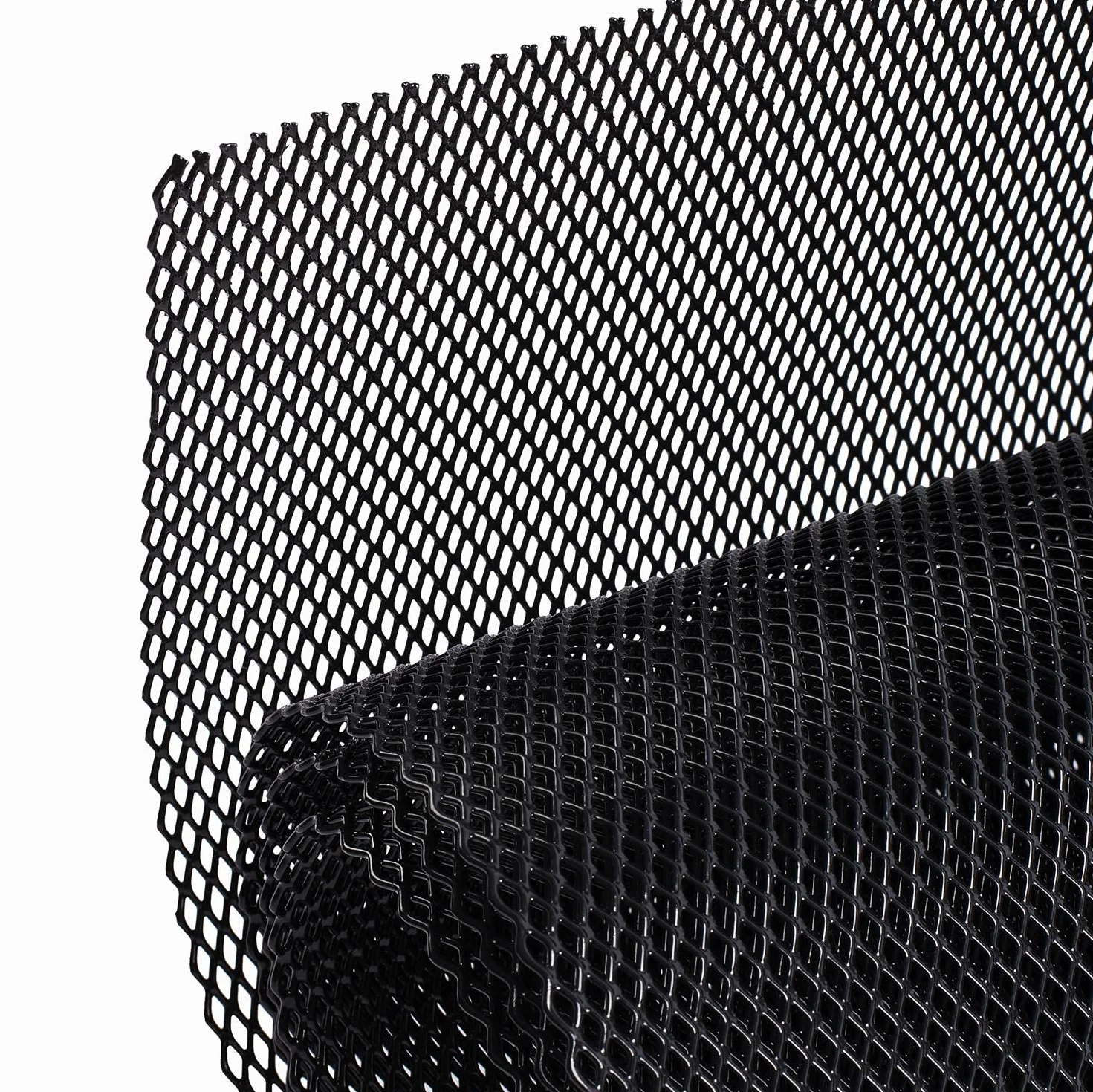 AggAuto - Kratka 120 x 40 cm z tworzywa sztucznego ABS / stop aluminium do zderzaka, wlotu powietrza, kratka chłodnicy, furgonetki, ciężarówka, siatka w romby, 4 x 8 mm, czarna