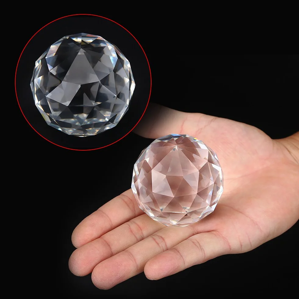 Wyczyść pryzmat kula kryształowa kula kryształowa szklana kula 60/80mm kryształowa kula pryzmaty Suncatcher dla Feng Shui kryształowe szklane kule kryształowe (60mm)