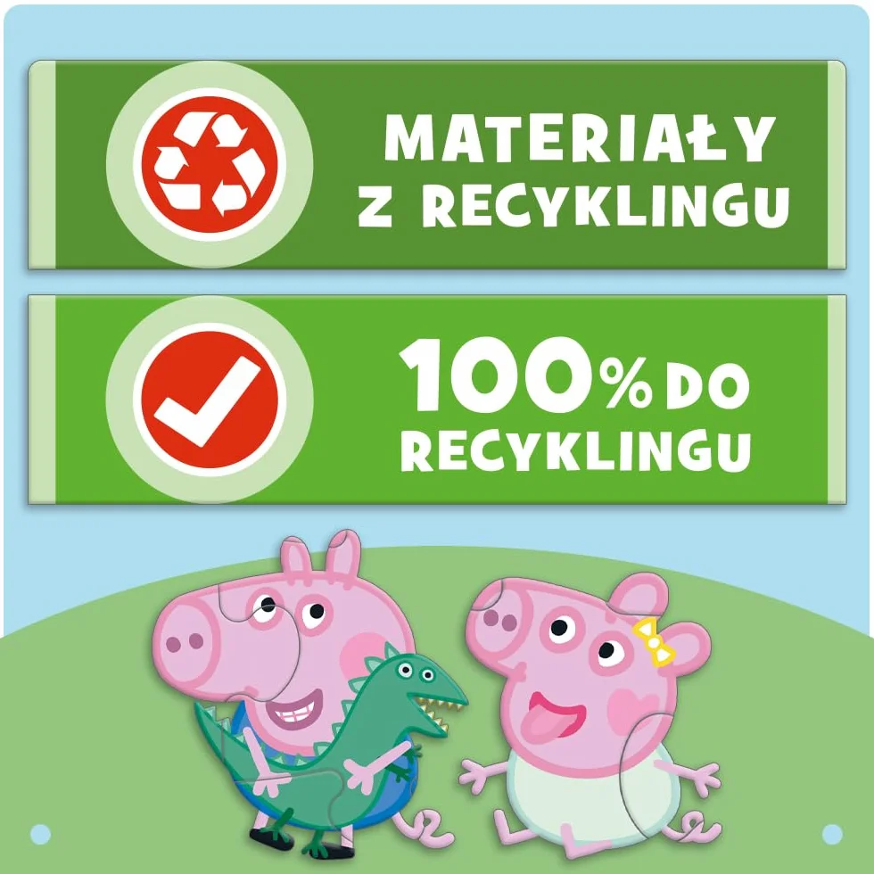 Trefl - Peppa Pig - Mała Peppa - Puzzle Ramkowe Baby 2w1 dla dzieci od 2. roku życia
