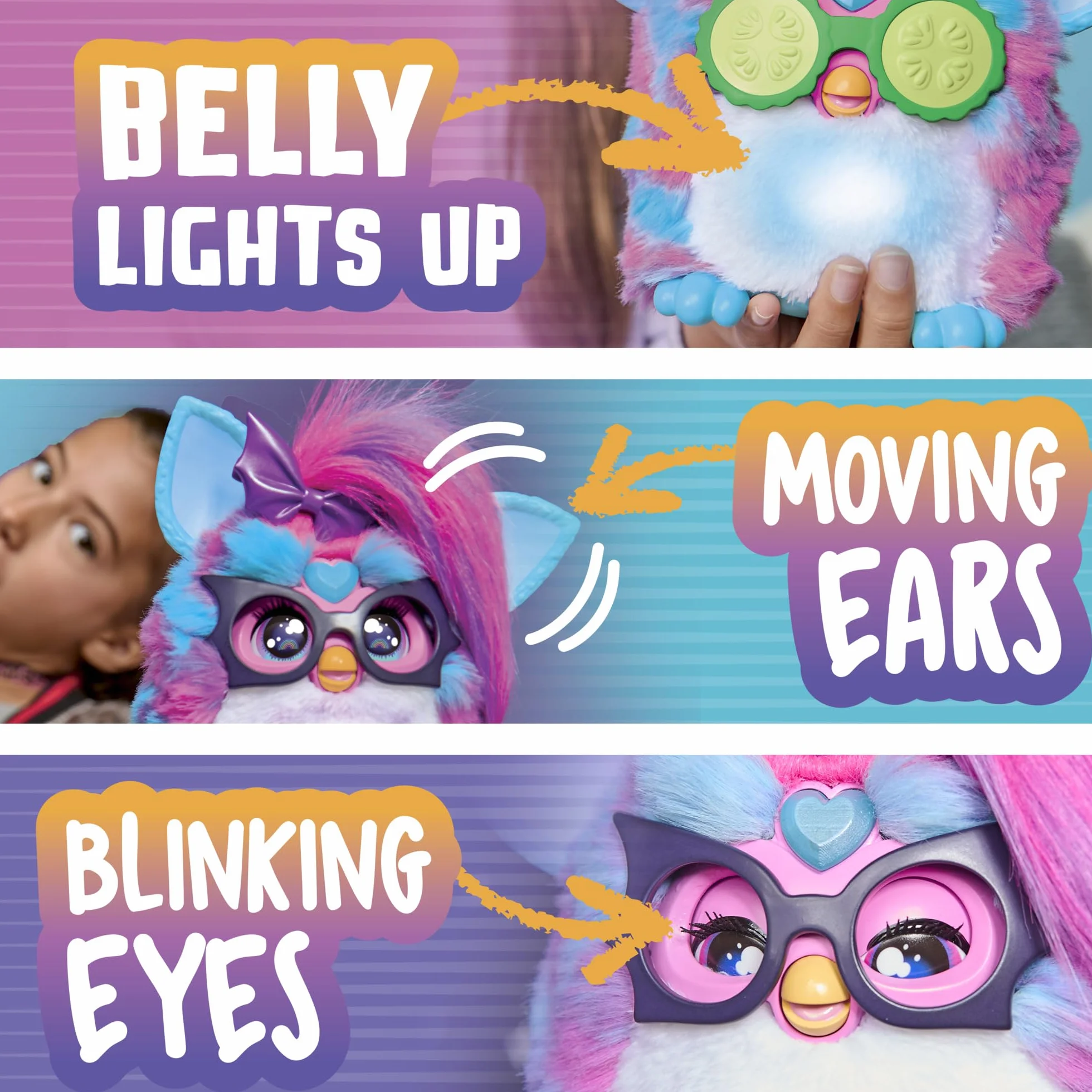 Interaktywna pluszowa zabawka elektroniczna Furby Vibes Blue Razz dla dziewczynek i chłopców w wieku od 6 lat