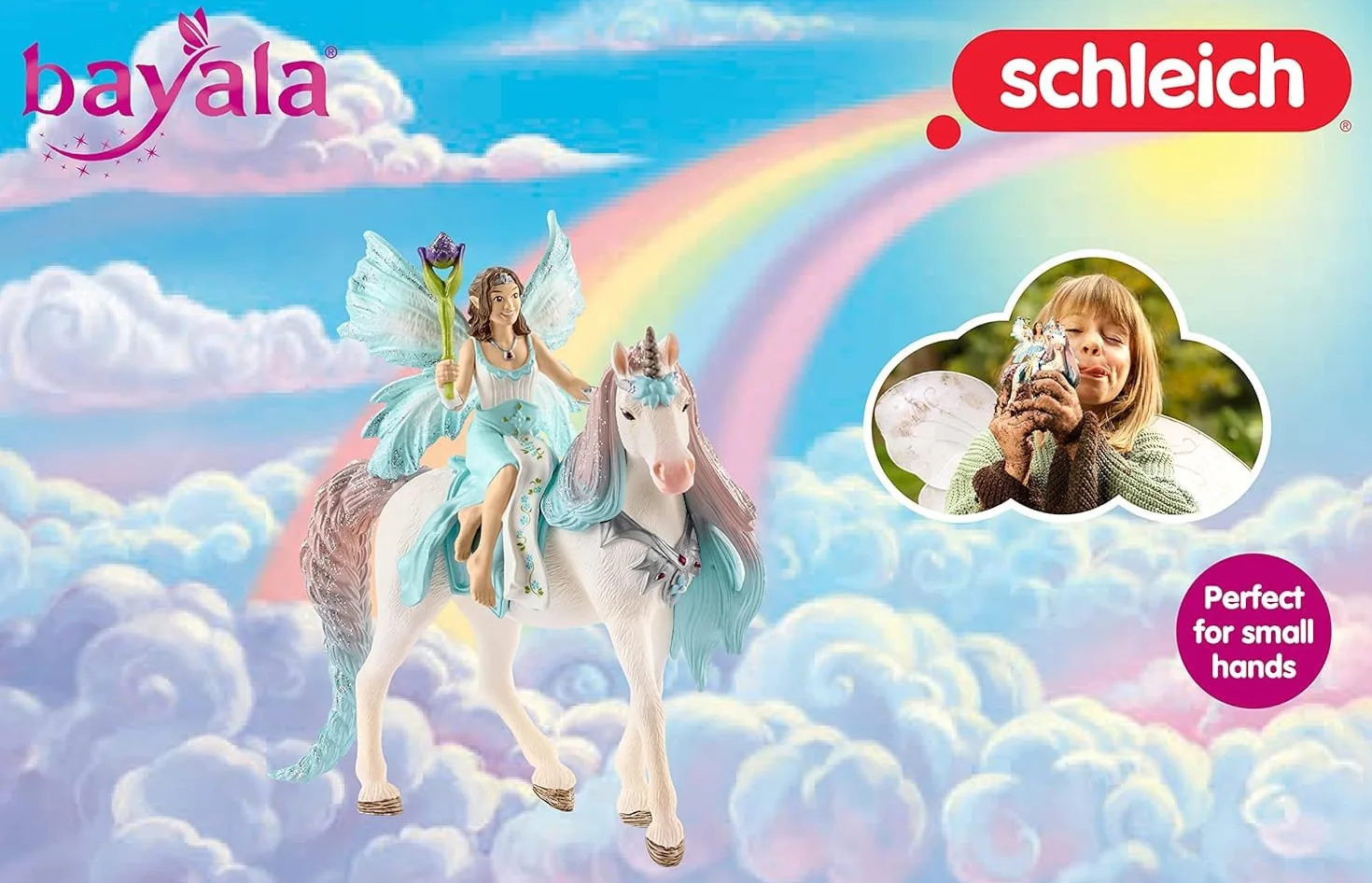 schleich BAYALA | Eyela z jednorożcem 70569 | Księżniczka z berłem i jednorożec z magnesem | Magiczny prezent dla dziewczynek i chłopców | Figurka kolekcjonerska | Od 5 lat | Zestaw 3 elementów