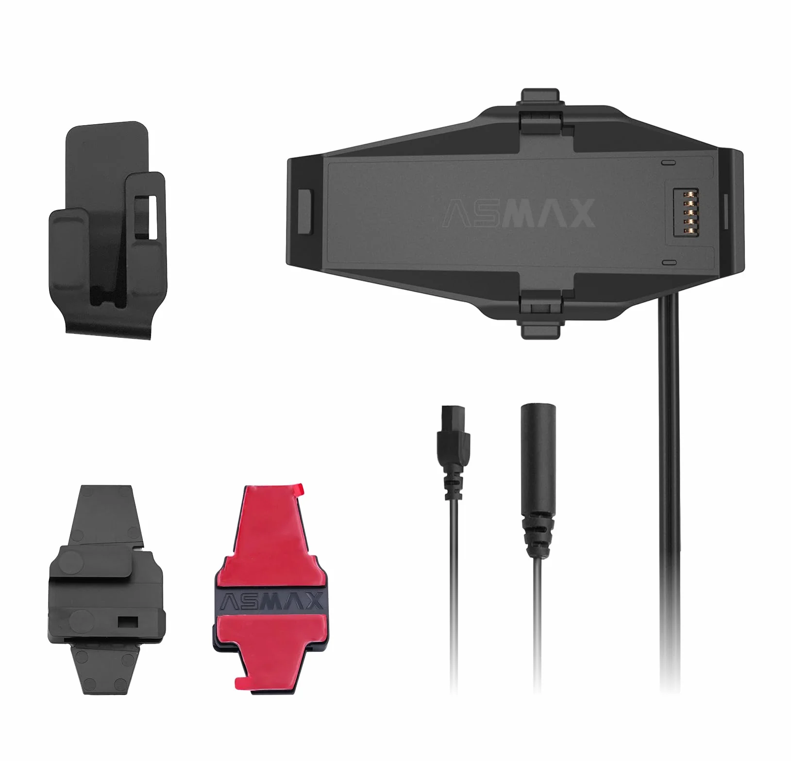 ASMAX F1s Podstawa zestawu słuchawkowego Bluetooth do kasku motocyklowego, uchwyt z klipsem i klejem, bezpieczna i łatwa instalacja do interkomu motocyklowego F1s