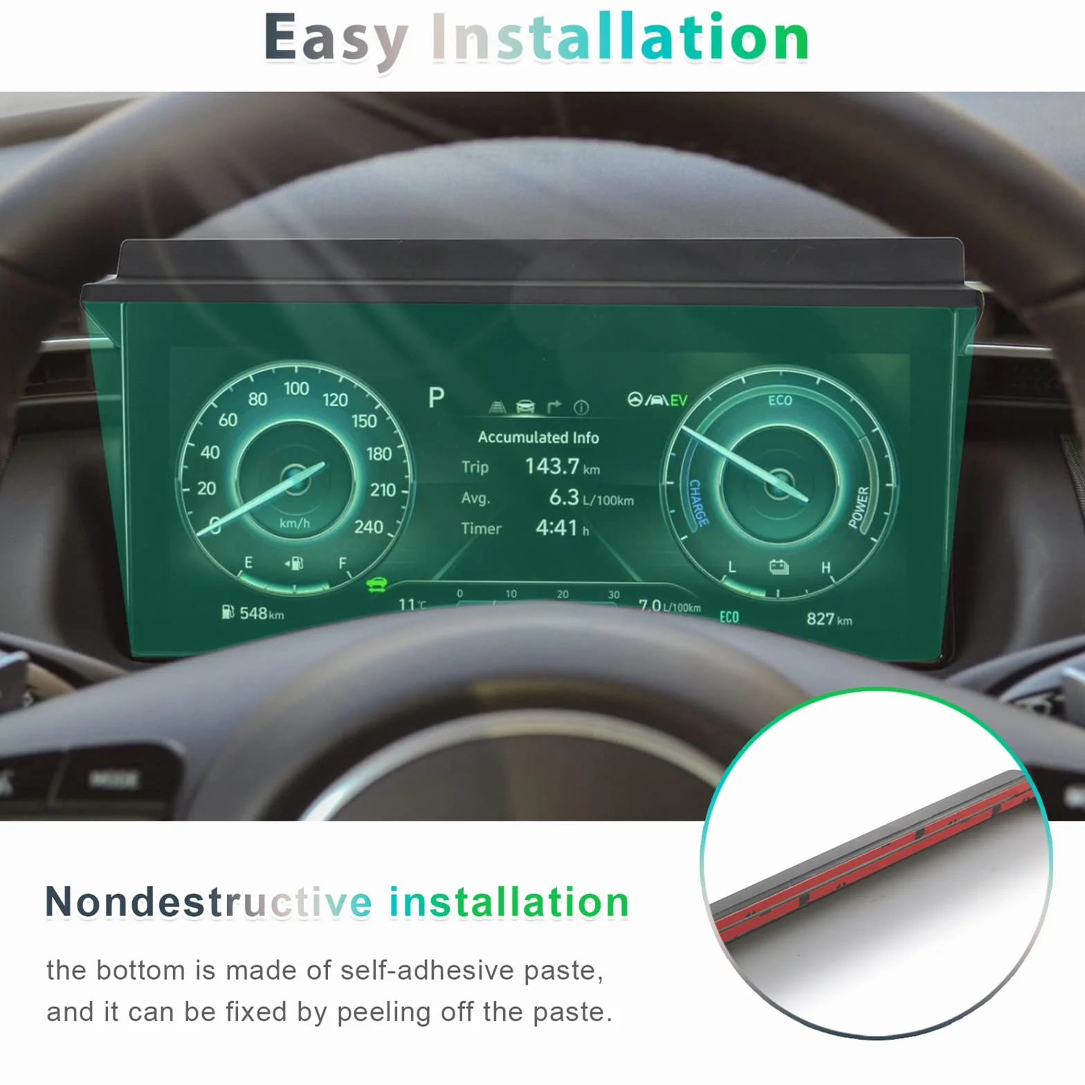 Hyundai Tucson NX4 2021-2025 Virtual Car Sunscreen Protector Osłona przeciwsłoneczna