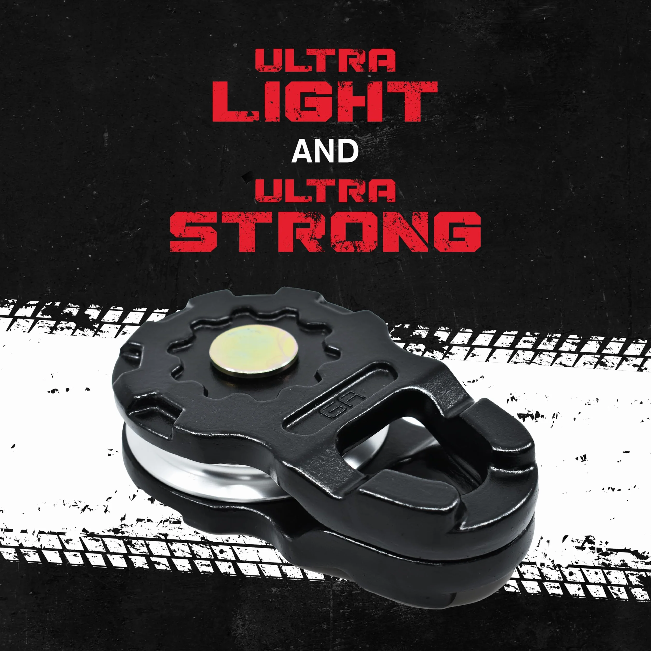 GearAmerica Bloczek Ultra Snatch Pulley, czarny, wytrzymałość 20 t, aluminiowy, do wyciągarki do liny syntetycznej i miękkich szekli, bloczek snatch do odzyskiwania off-road – 20 ton, czarny