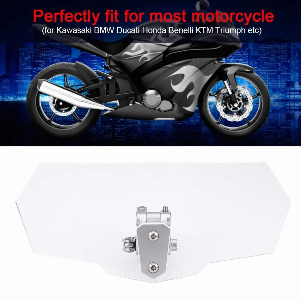 Uniwersalna regulowana szyba przednia motocyklowa przezroczysta