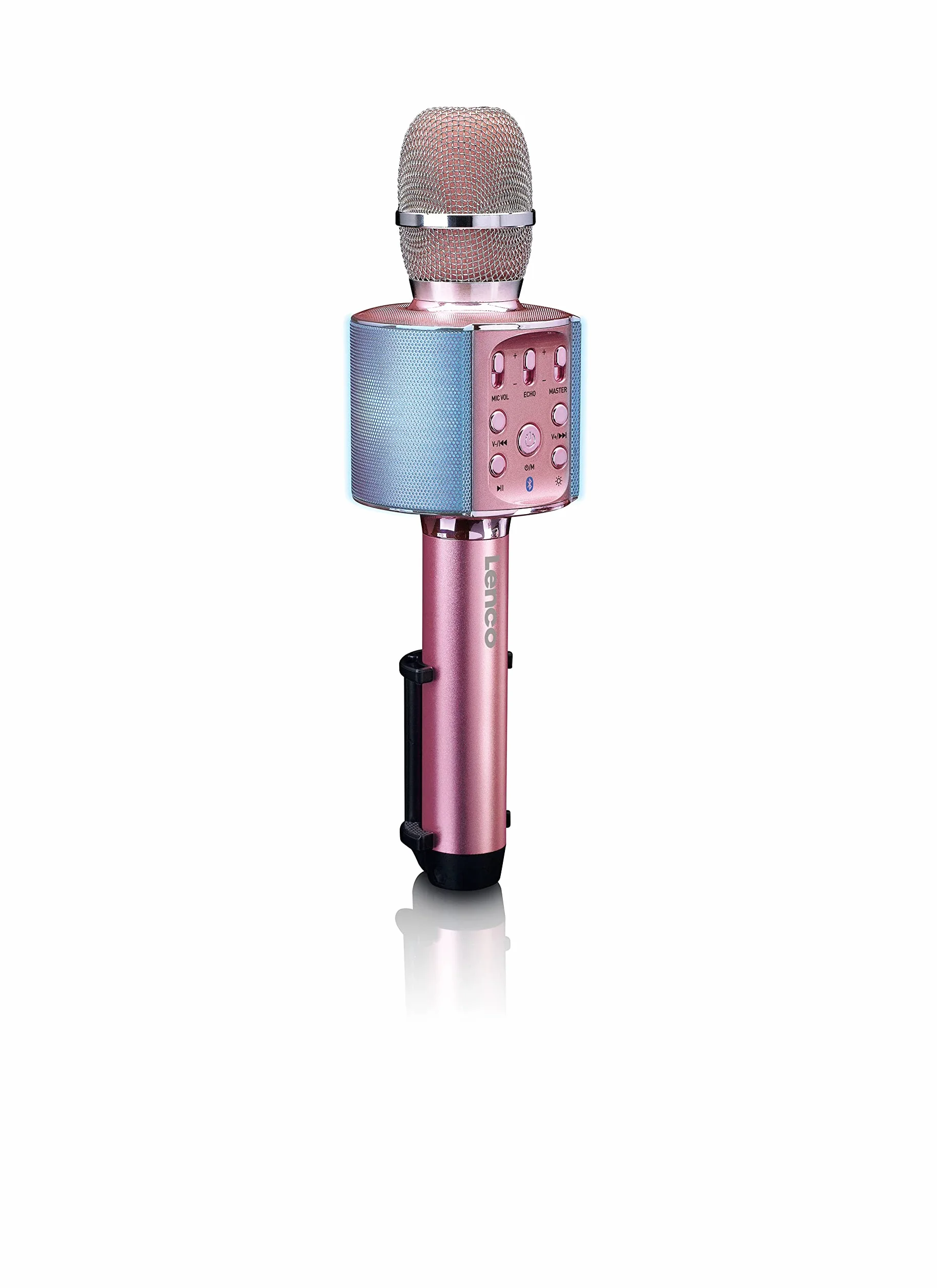 Lenco BMC-090PINK Mikrofon do Karaoke, 8 x 7.5 x 27.5 cm, różowy
