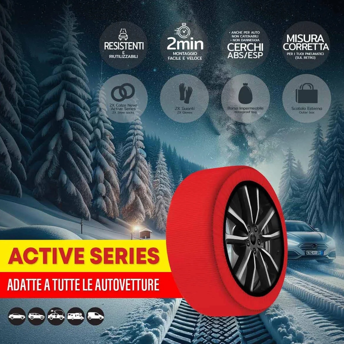 Skarpety śniegowe EN 16662-1 Czerwony XL Tekstylne łańcuchy śniegowe Snow Sock do samochodu