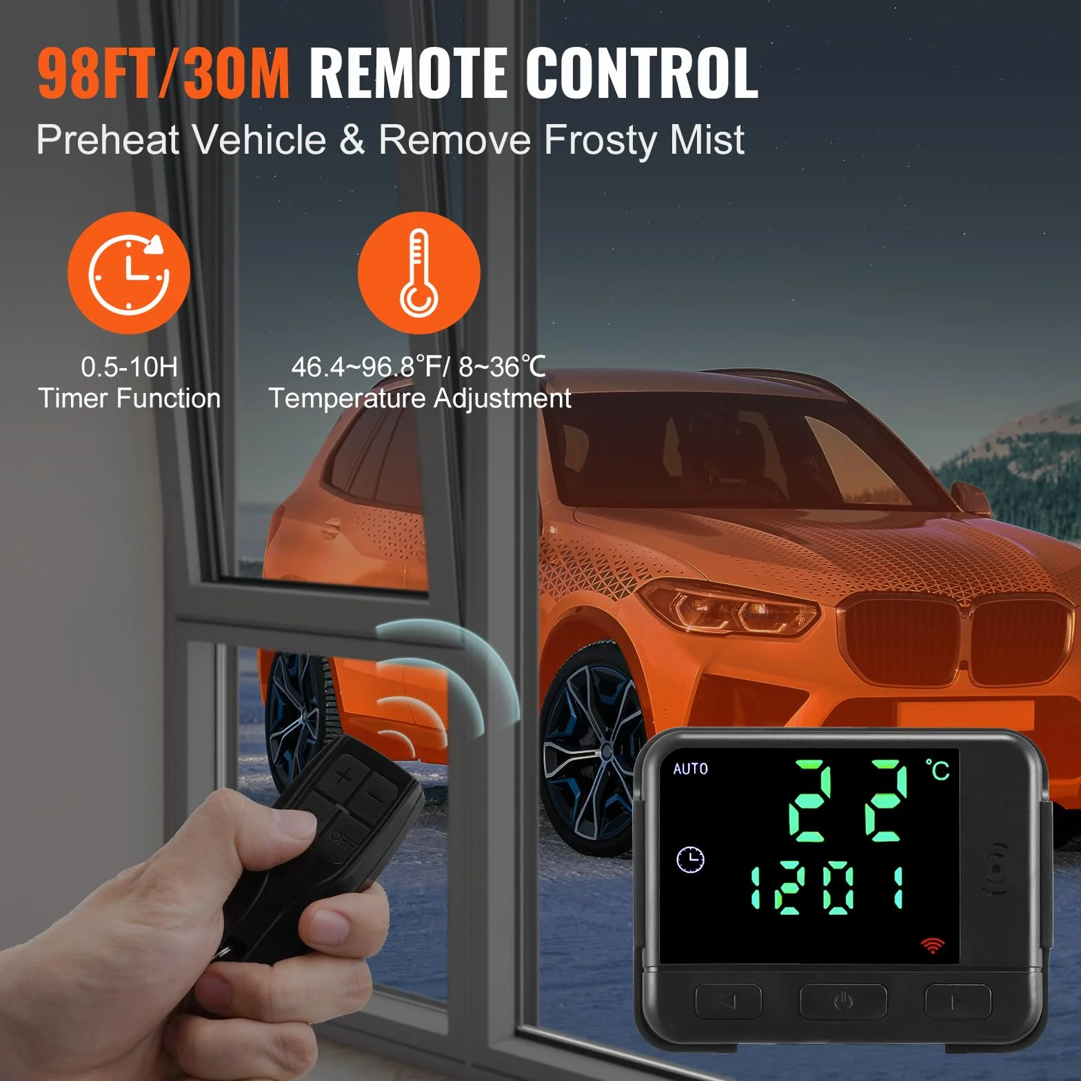 VEVOR All-in-one Diesel Heater 5-8kW Podgrzewacz powietrza na olej napędowy z pilotem LCD Przenośny