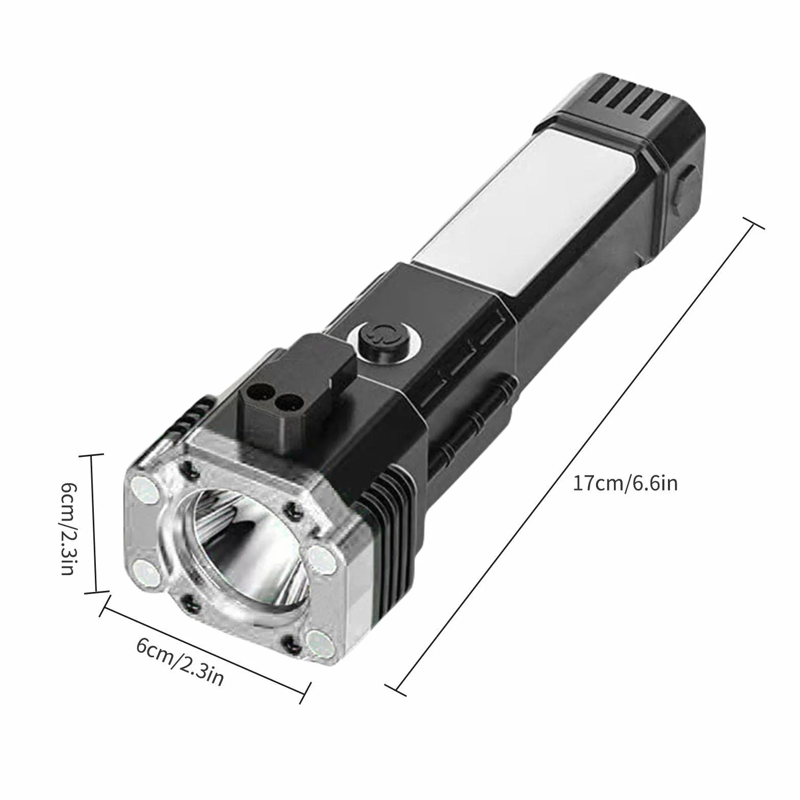 Vesone Wielofunkcyjne Narzędzie Ewakuacji Samochodu Latarka Bezpieczeństwa Przecinak Pasów Łamacz Szyb USB