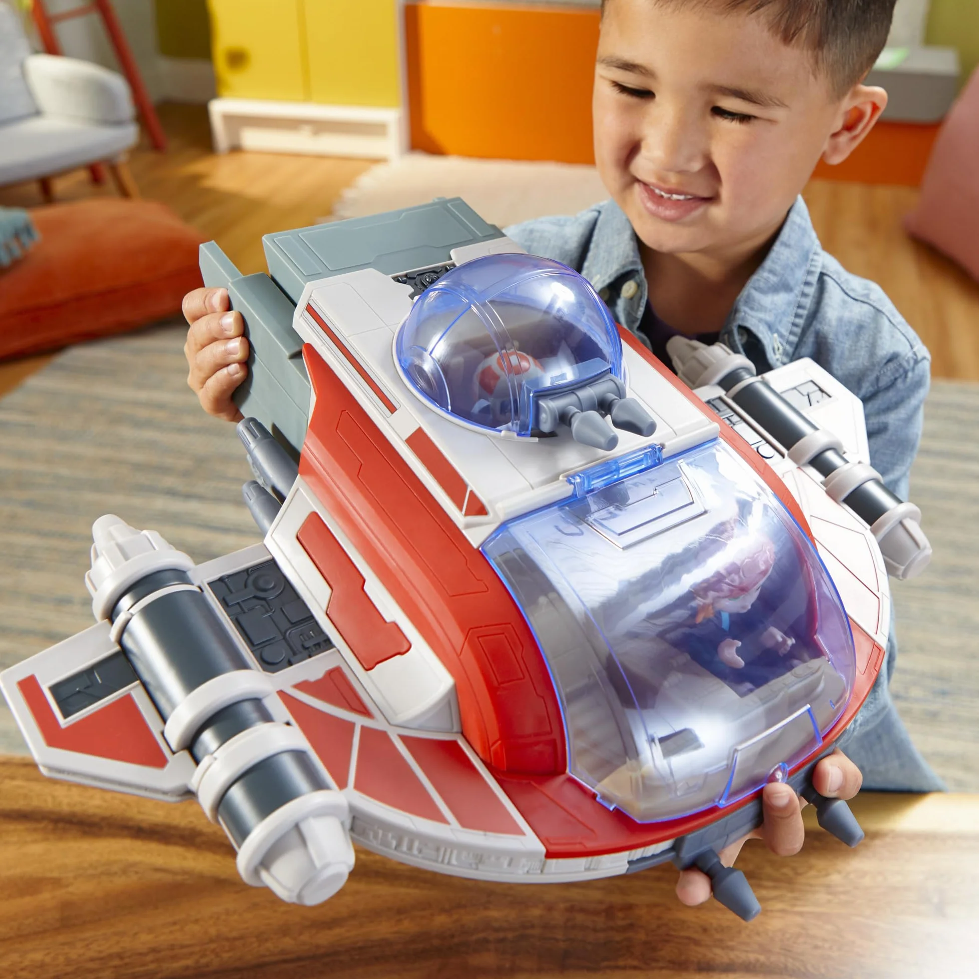 Star Wars Hasbro The Crimson Firehawk statek 43 cm z 2 figurkami, zabawka dla chłopców i dziewcząt
