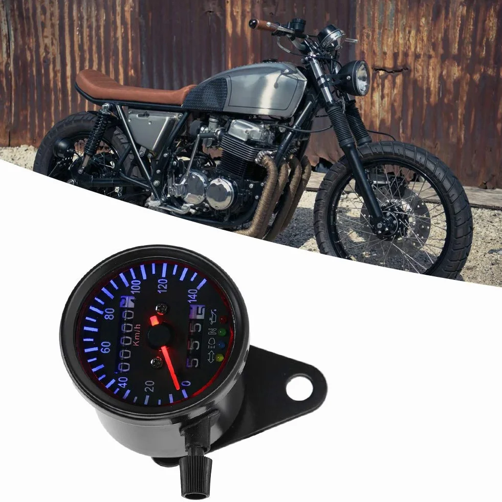 Licznik Prędkościomierza Motocyklowy LED 12V Podwójny Zestaw Cafe Racer