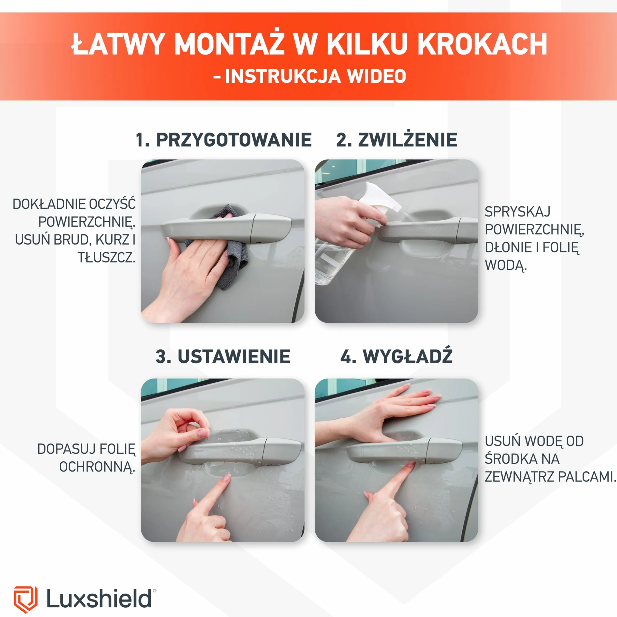 Luxshield folia ochronna na klamki Audi Q7 2 (II) 4M 2015-2026 przezroczysta błyszcząca