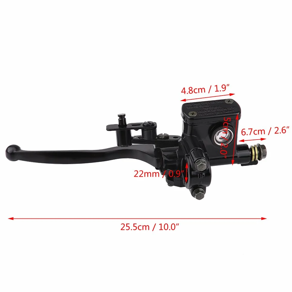 Główny cylinder 7/8 "22mm Quad ATV przedni lewy pompa hamulcowa, uniwersalne lewe sprzęgło hamulca Pompa dźwigniowa pompy cylindra głównego