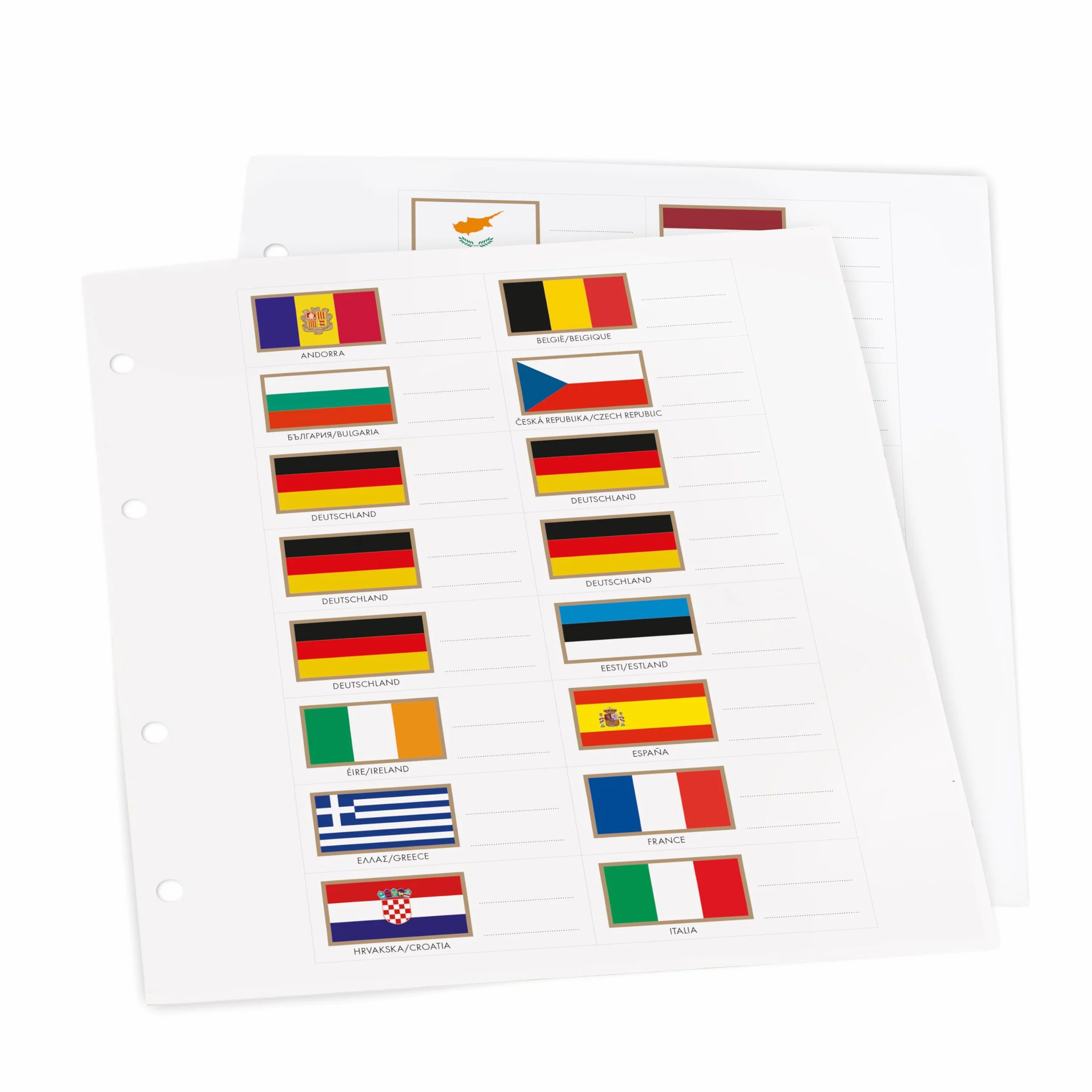 Leuchtturm 330344 zestaw flag do albumu NUMIS, 2 strony