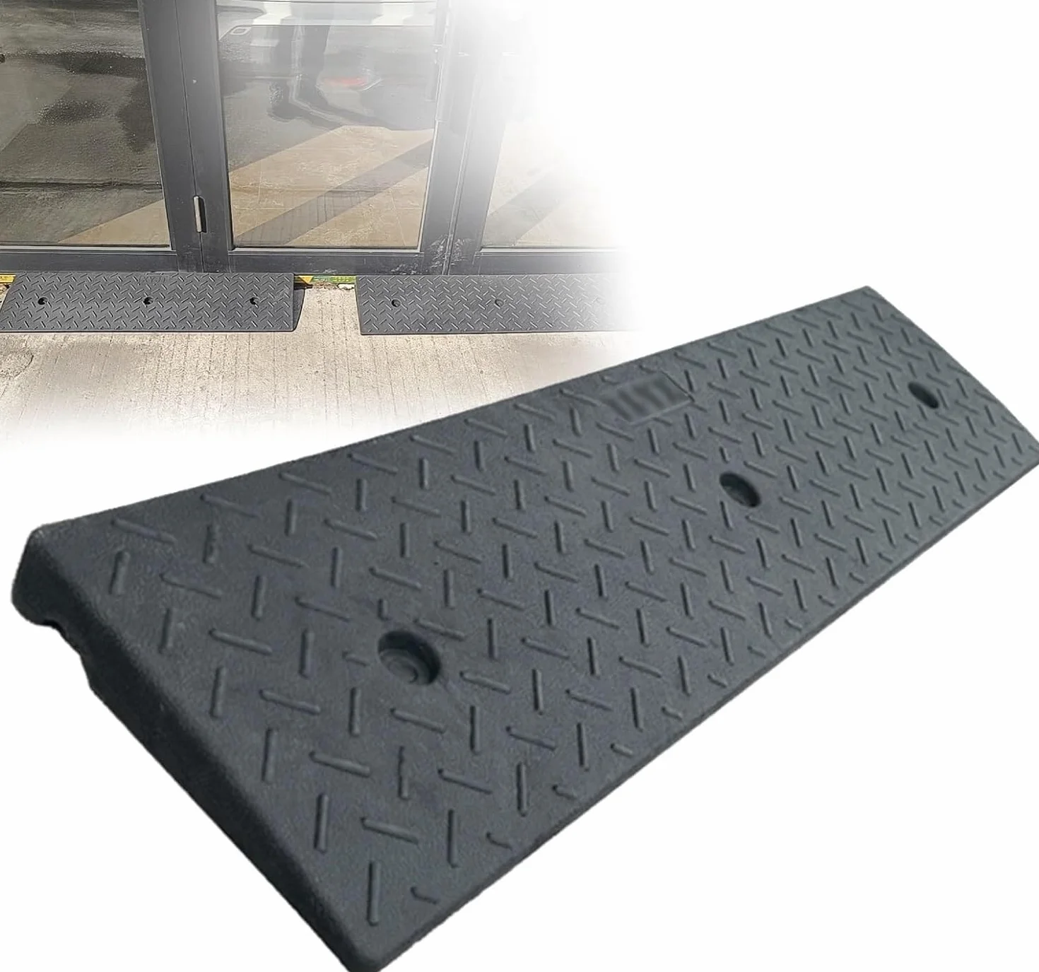 Gumowa rampa krawężnikowa, próg, rampa dla wózków inwalidzkich, skuterów/stopni dla osób niepełnosprawnych(9cm/3.5inch)