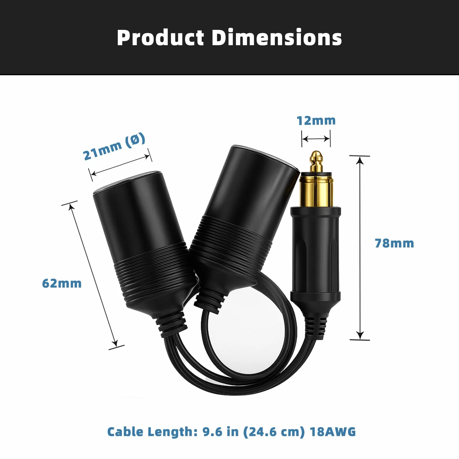 Hella Cliff Top adapter podwójny standardowy do zapalniczki samochodowej przedłużacz kabla