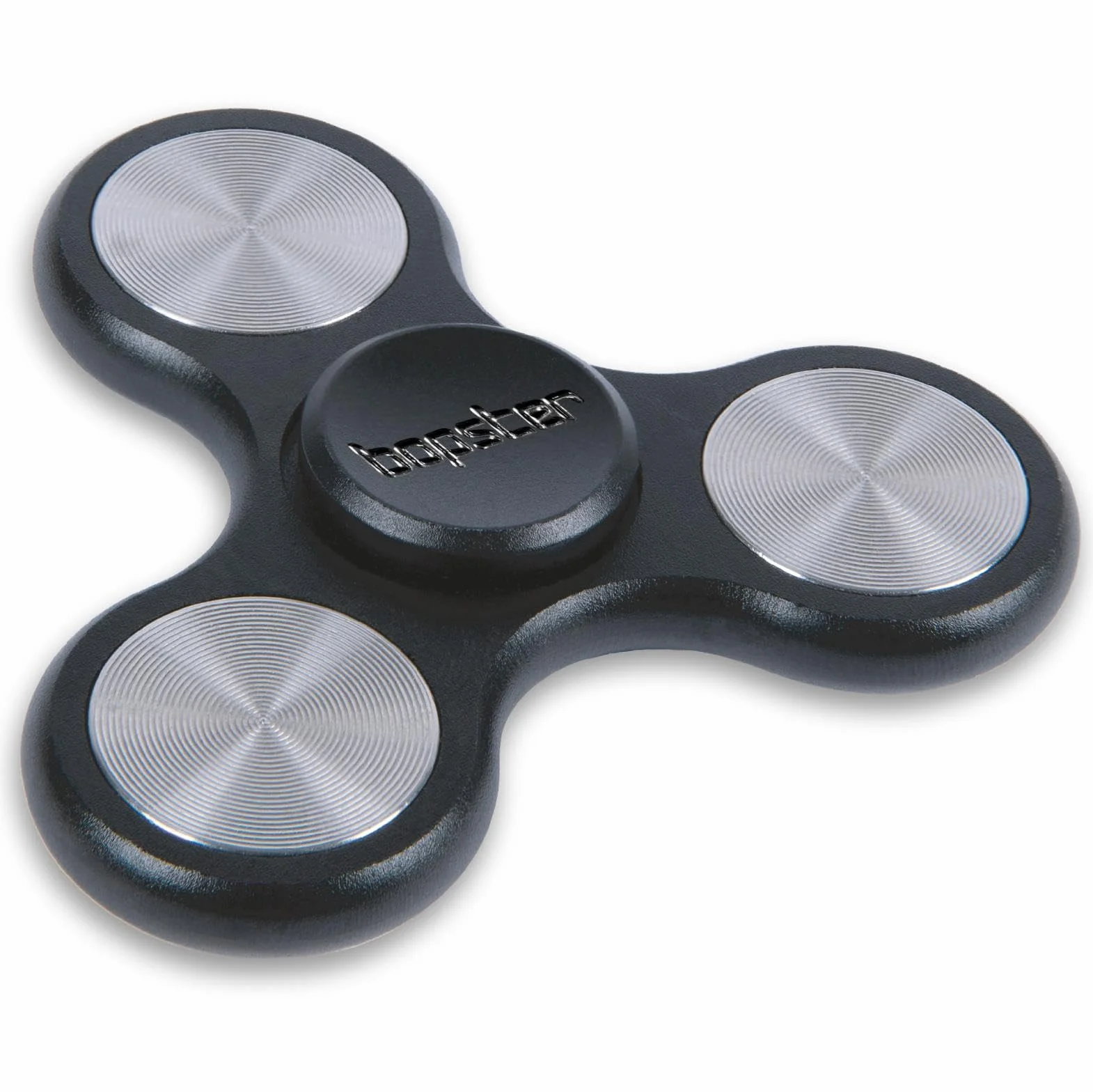 bopster Metalowy spinner, ręczny spinner, Tri-Fidget, dla dzieci i dorosłych, czas wirowania 4+ minut, 73 g, gładka zabawka biurkowa do radzenia sobie ze stresem, koncentracji, kolor czarny