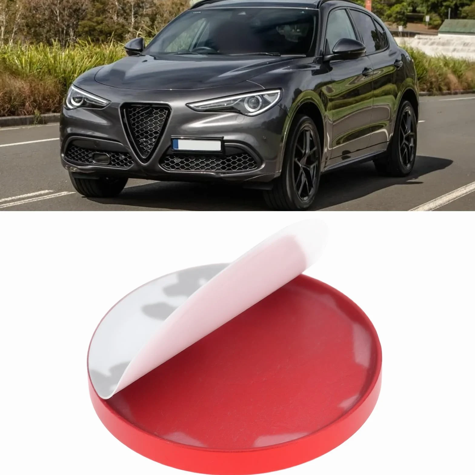 Naklejka dekoracyjna pierścieniowa osłona przycisku 1 Touch Start kompatybilna z Alfa Romeo Giulia Stelvio 17-21