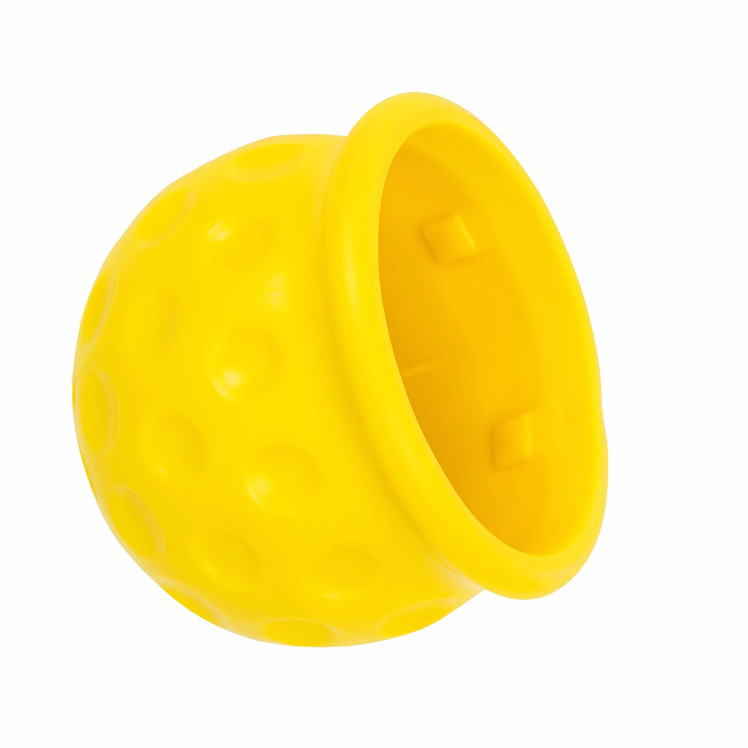 Osłona na hak holowniczy, 1 sztuka, w kolorze żółtym, z tworzywa sztucznego, do haków kulowych Ø 50 mm, w kształcie piłki golfowej, przyczepka do haka holowniczego, nasadka do haka holowniczego