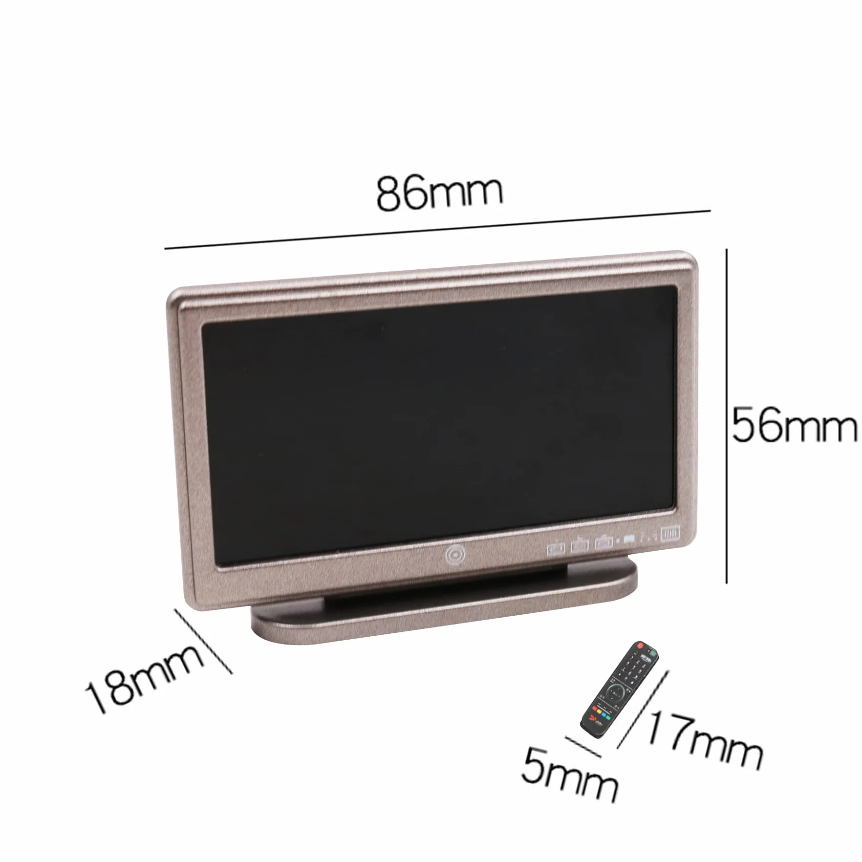 WANGCL Domek dla lalek TV 1/12 Miniaturowy telewizor z pilotem do mebli Barbie Domek dla lalek Akcesoria