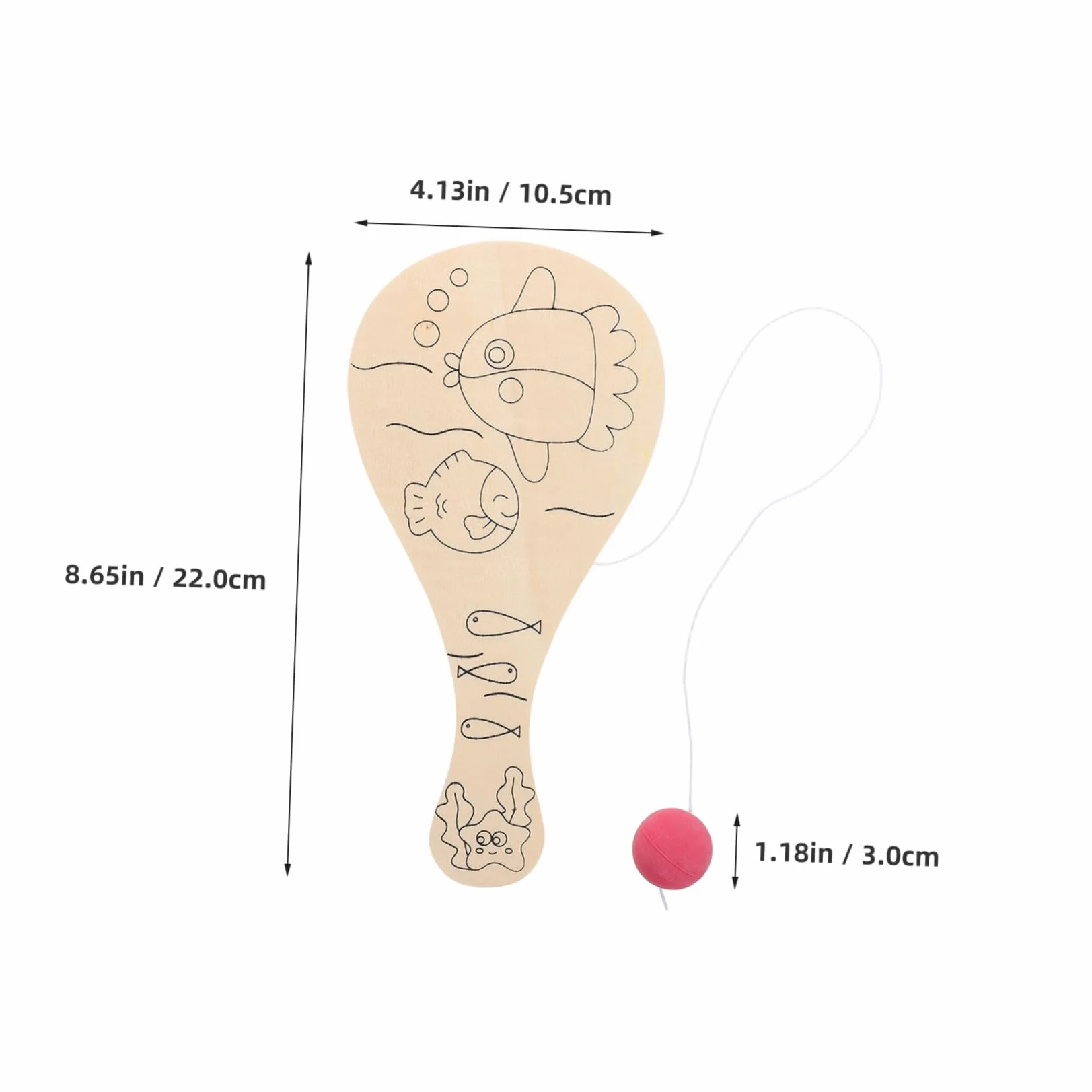 INOOMP 6 Sztuk Drewniane Rakietki Do Tenisa Stołowego Paletki Dla Dzieci Paletki Zabawki Paletki Z Piłką Niedokończone Rzemiosło Paletki Malowanie Zabawki DIY Rzemiosło Paletki Ręczna