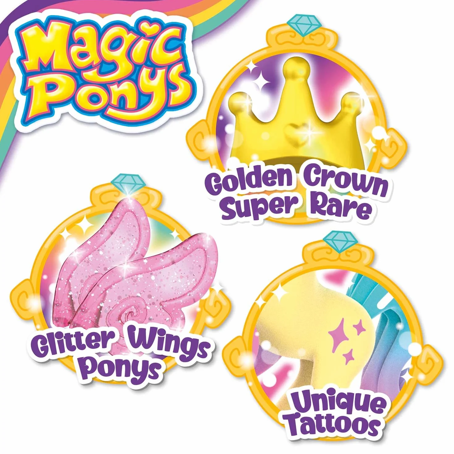 CRAZE Magic PONYS - przepiękne kucyki, zabawka do kolekcjonowania, 18 różnych figurek do kolekcjonowania, opakowanie zawiera 1 - prezent dla dziewczynki z koniami