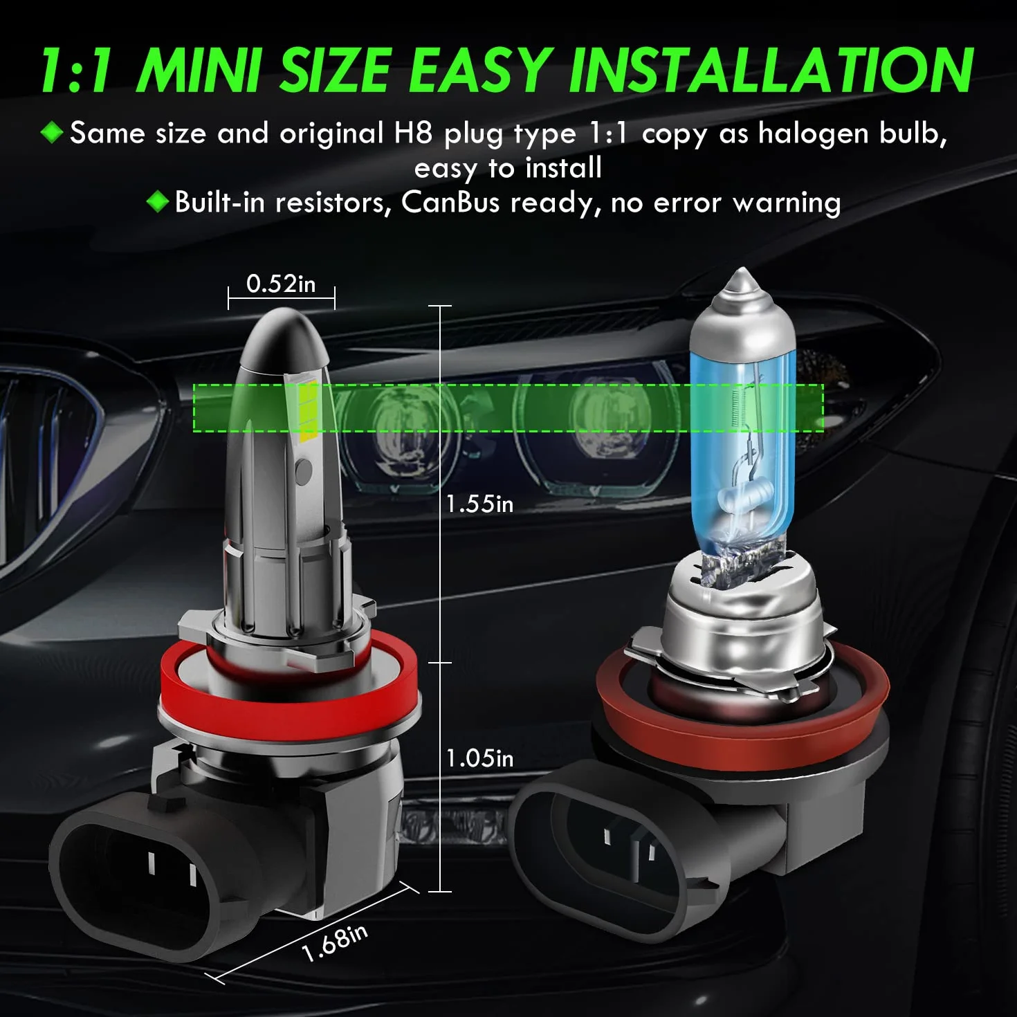 H8 LED Angel Eyes światło Halo Ring 6000K Ksenonowe Biały Światła Dzienne Aureoli żarówki Obrysowe H9 H11 H16 bez Błędu do E90 E91 E92 M3 E93 E70 X5 E72 X6 E60 E61 E82 E84 X1, 2 Lampy
