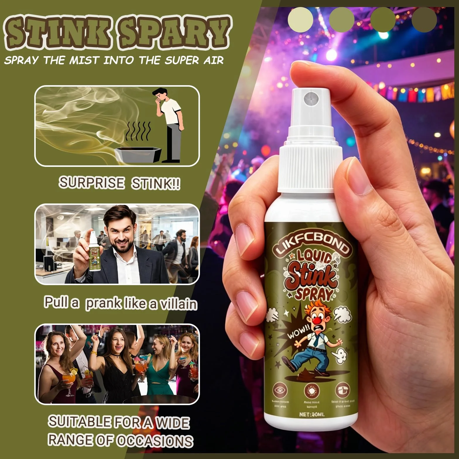 Śmierdzący Spray, Ekstra Mocny Spray Płynie, Niesamowity Śmierdzący Spray na Zarty, Funny Prank Stink Spray dla Dorosłych, Śmieszne Zart w Sprayu Nięcia, 1 Szt, 30ML