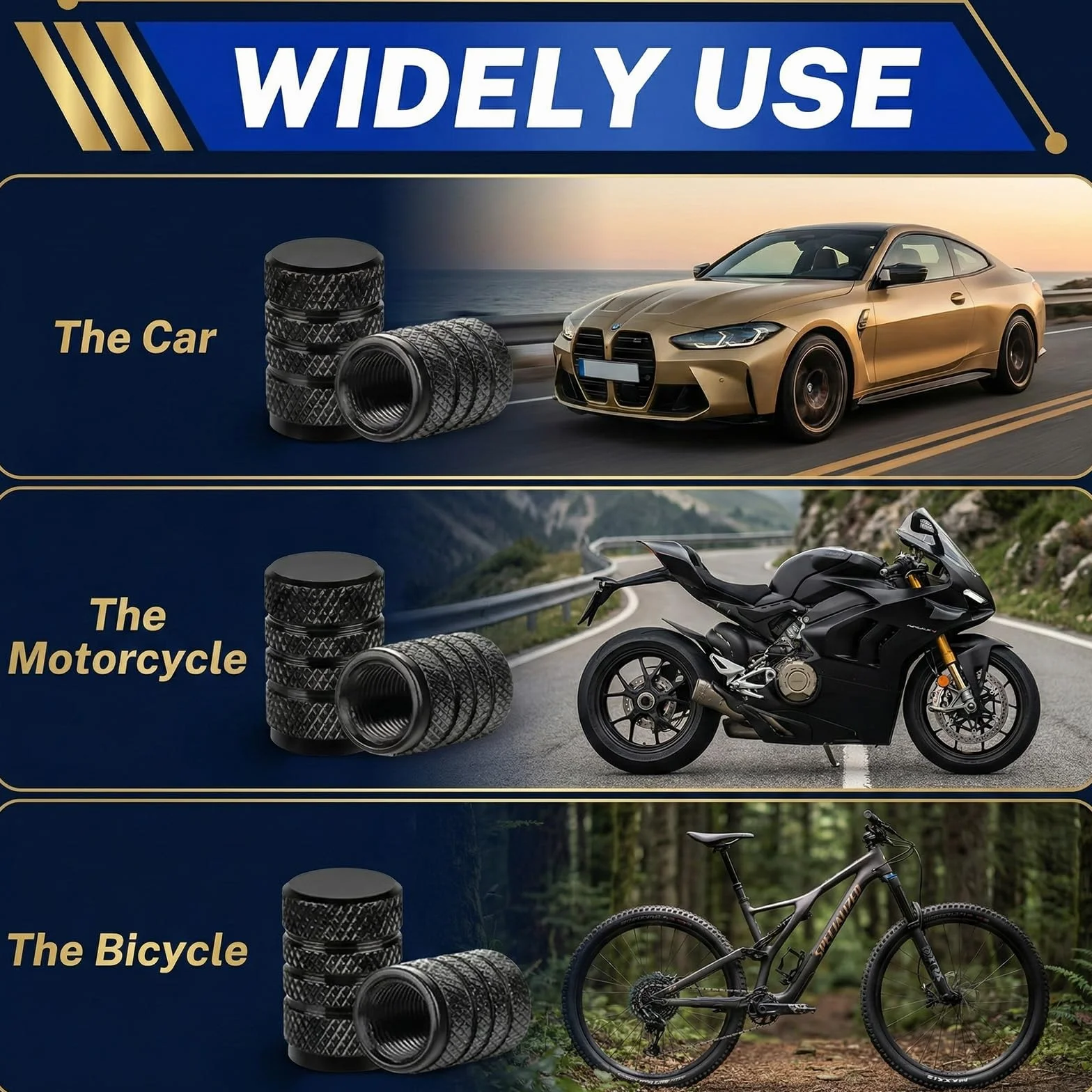 20 sztuk nakładek na wentyle samochodowe, metalowe, aluminiowe, czarne – nakładki na wentyle samochodowe, z antypoślizgowym gwintem, trwała ochrona do samochodu, roweru, motocykla, samochodów