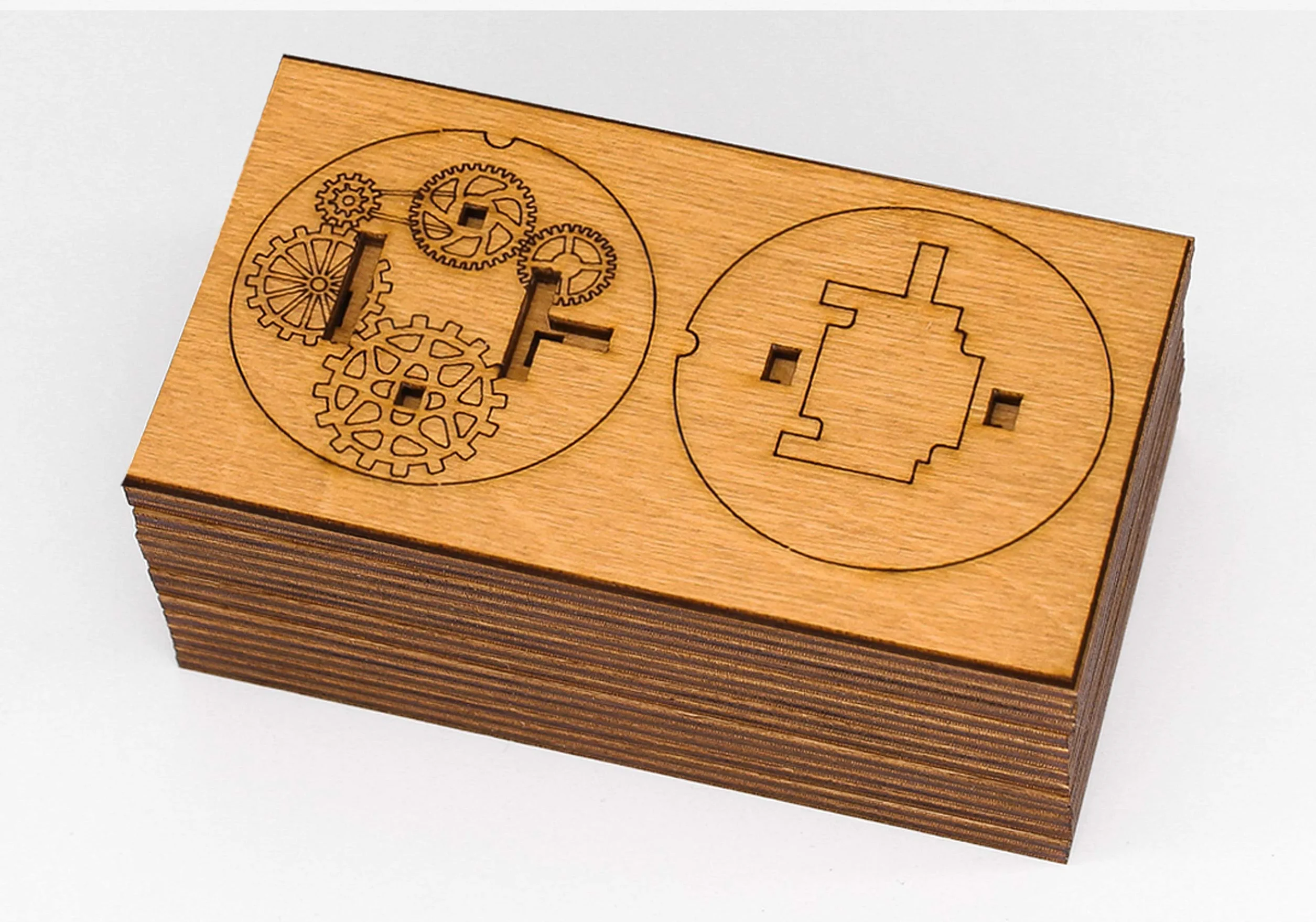 iDventure Kryptos - zestaw do montażu z drewna - puzzle 3D - gra myślenia Cryptex - gra logiczna - gra w cierpliwość - gra logiczna 3D drewniane puzzle opakowanie prezentowe Questbox Walentynki