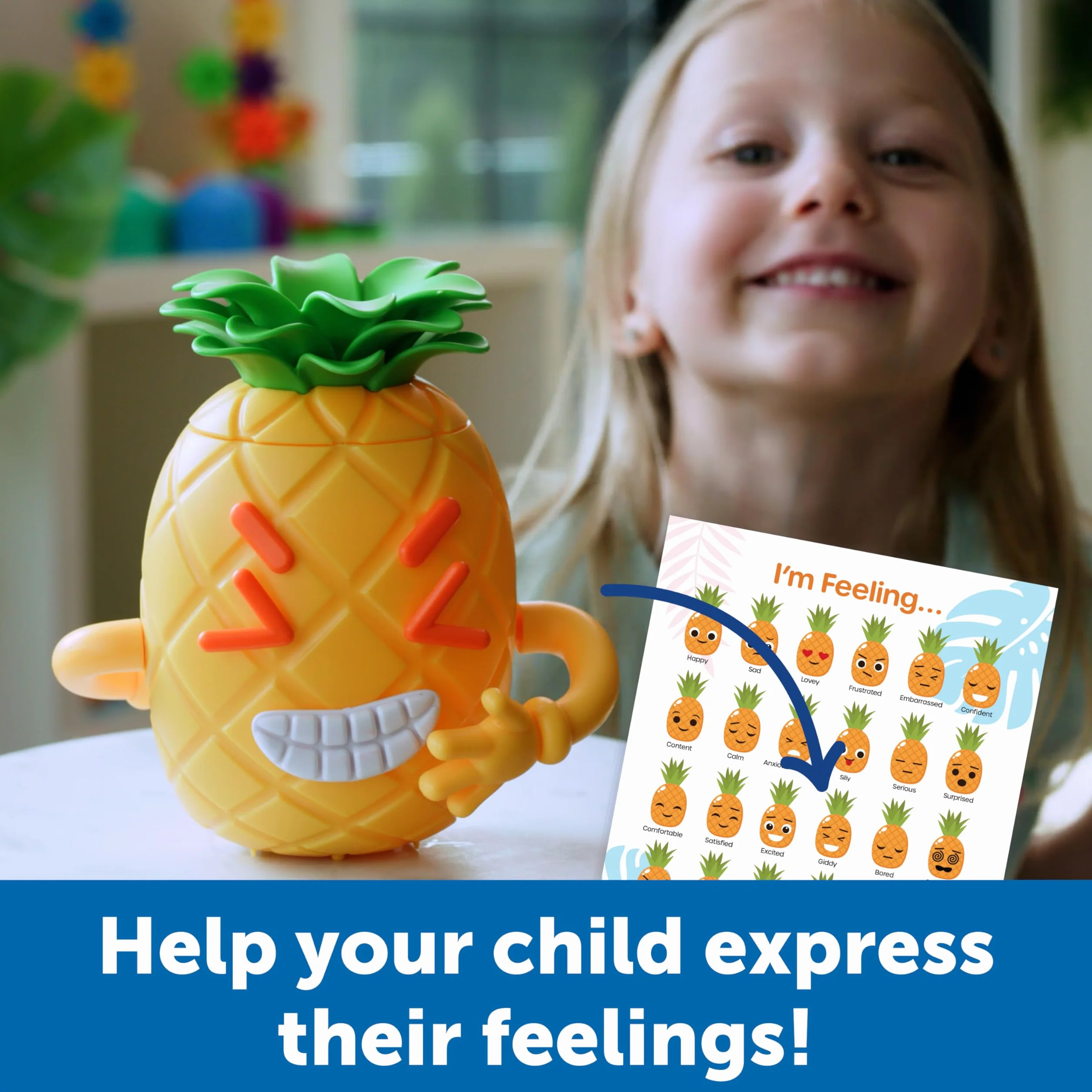 Learning Resources Big Feelings Pineapple Spo?eczna Nauka Emocjonalna Zabawka 30-Kawałek Zestaw, żółty
