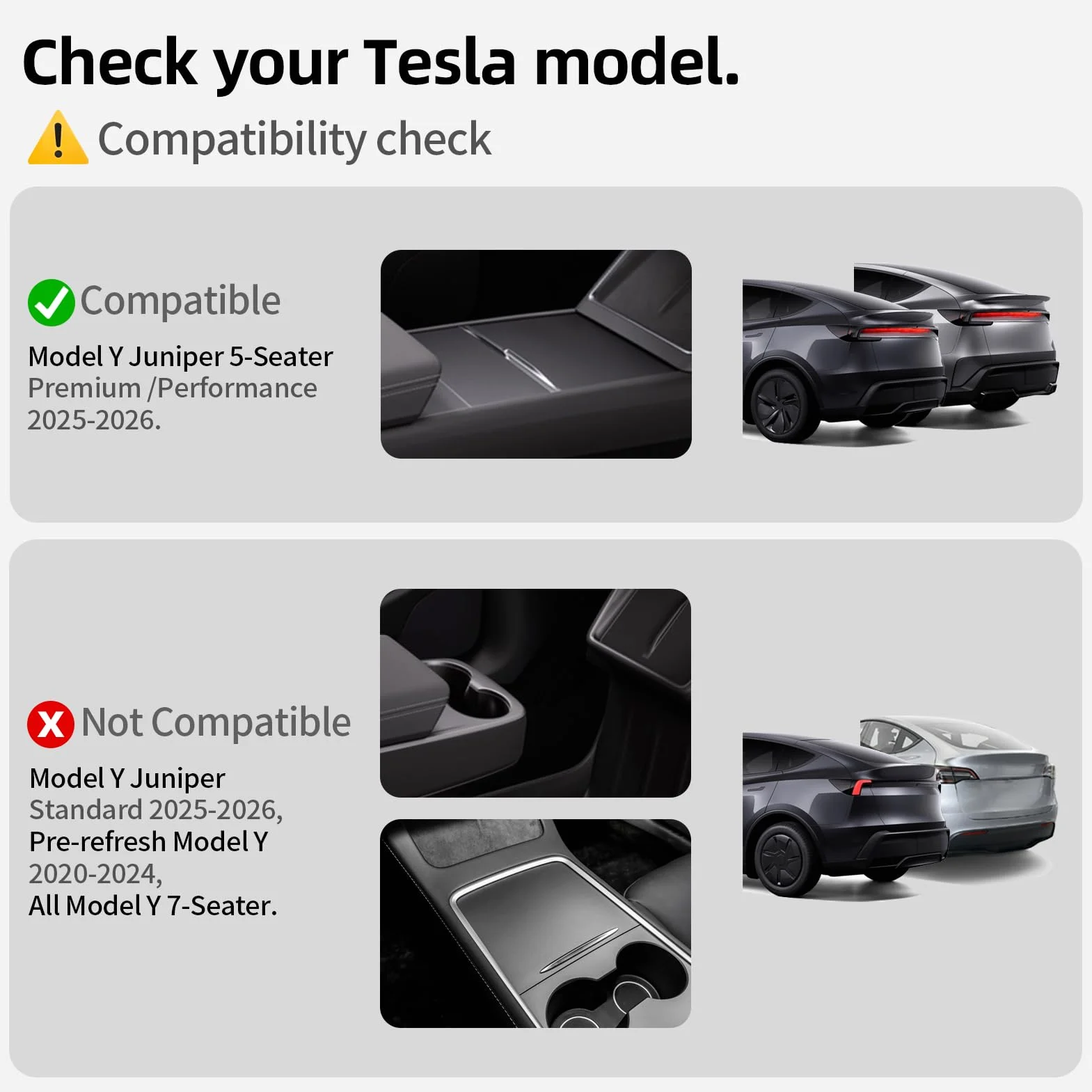 Tesla Model Y Juniper Accessories 2025/2026 All Weather TPE Anti-Slip Floor Mats Cargo Liner 5-osobowe