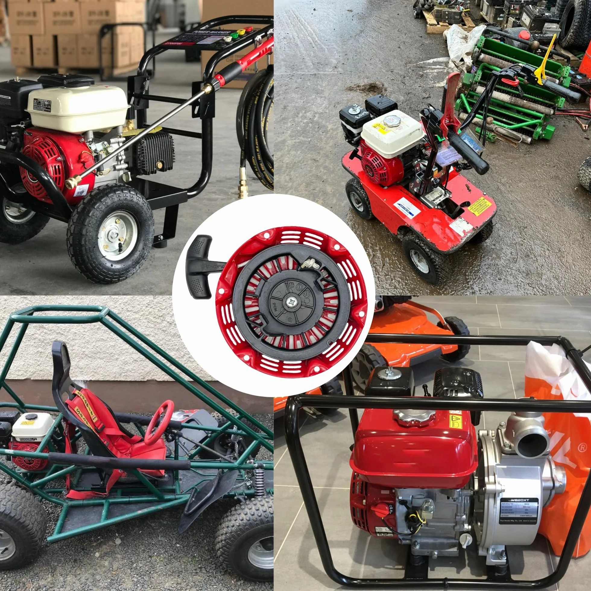Szarpak rozrusznik rewersyjny z linką do Honda GX120 GX140 GX160 GX200 zamiennik 28400-Z4M-305ZB 28400-ZH8-023YA czerwony