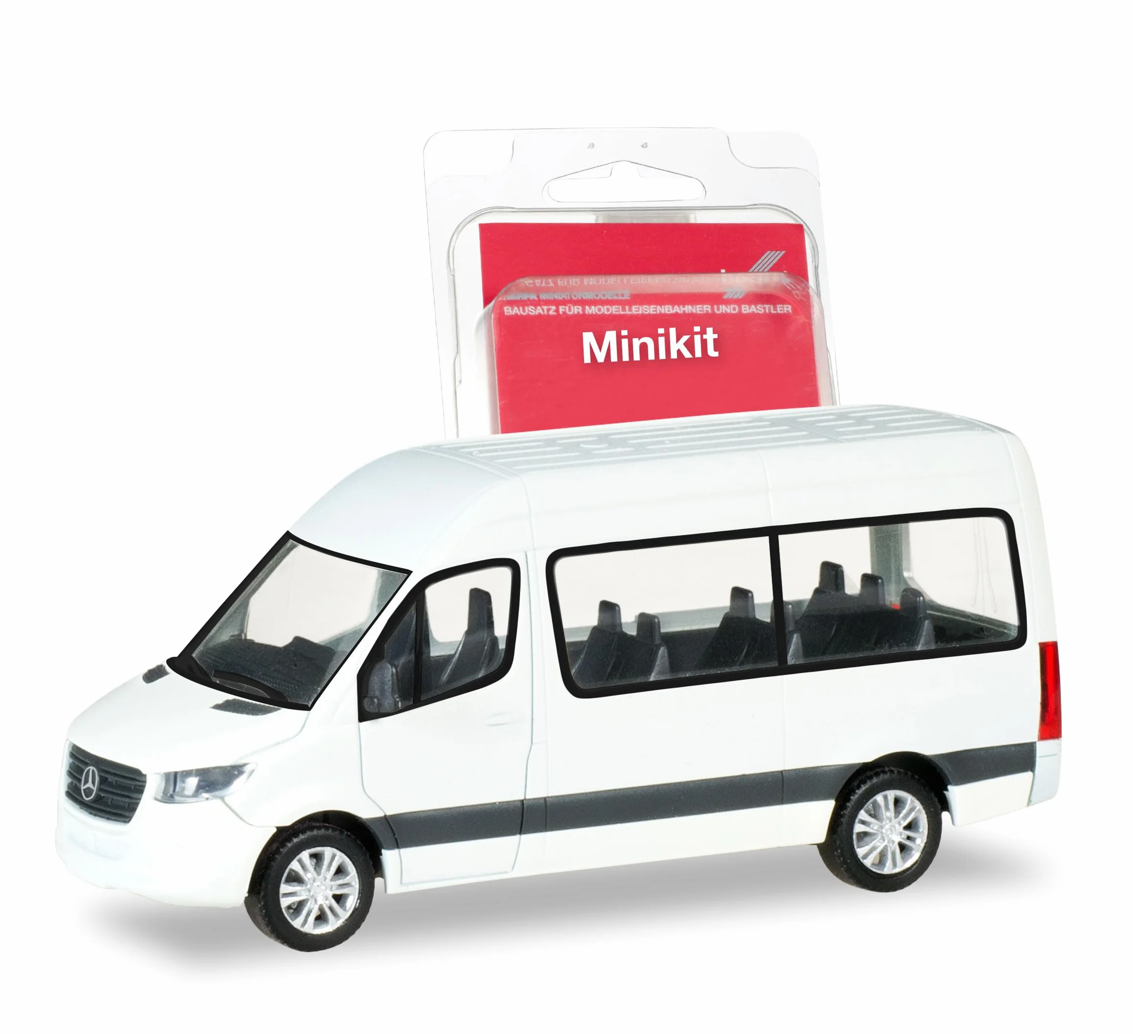 Herpa 013468 Miki MB Sprinter'18 Bus HD, biały, kolorowy