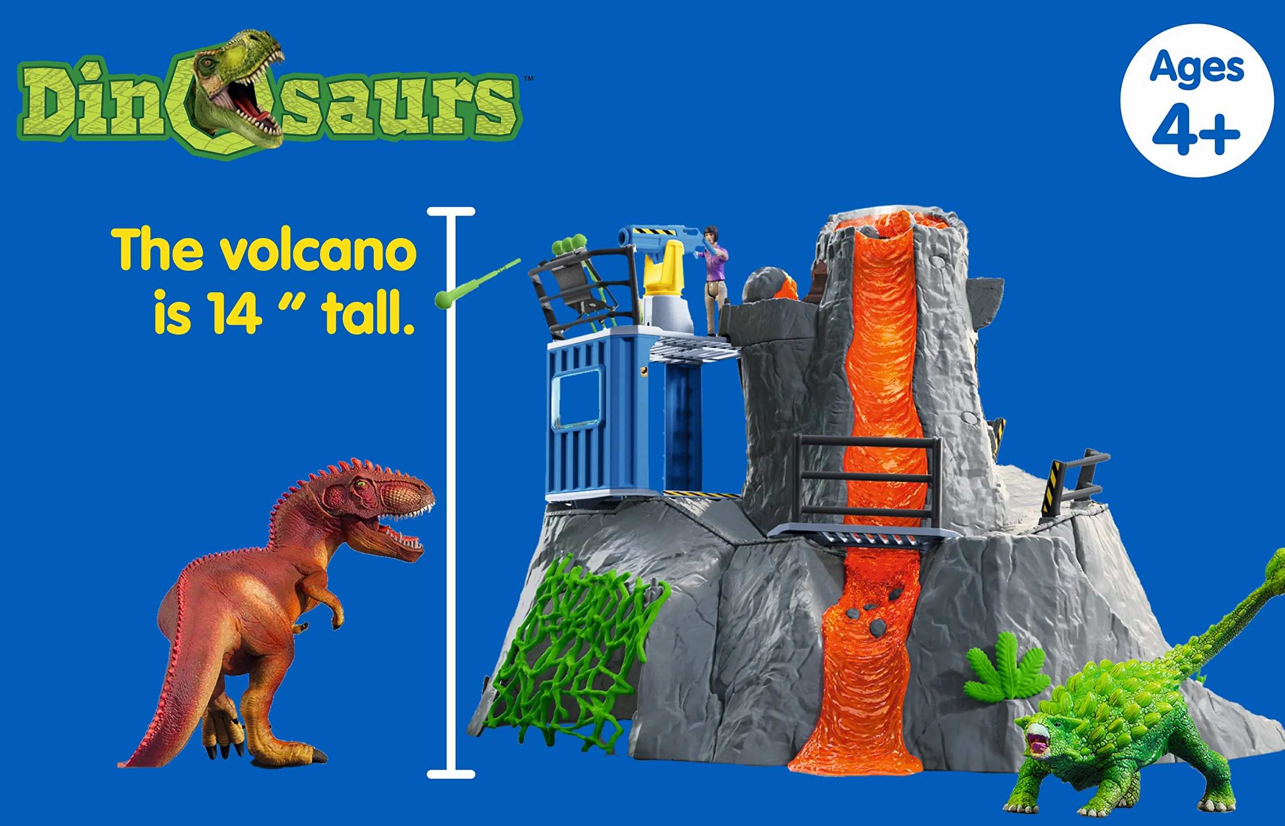 schleich 42564 Duża ekspedycja na wulkan, od 4 lat, DINOSAURS - Zestaw do zabawy, 46 x 44 x 36 cm