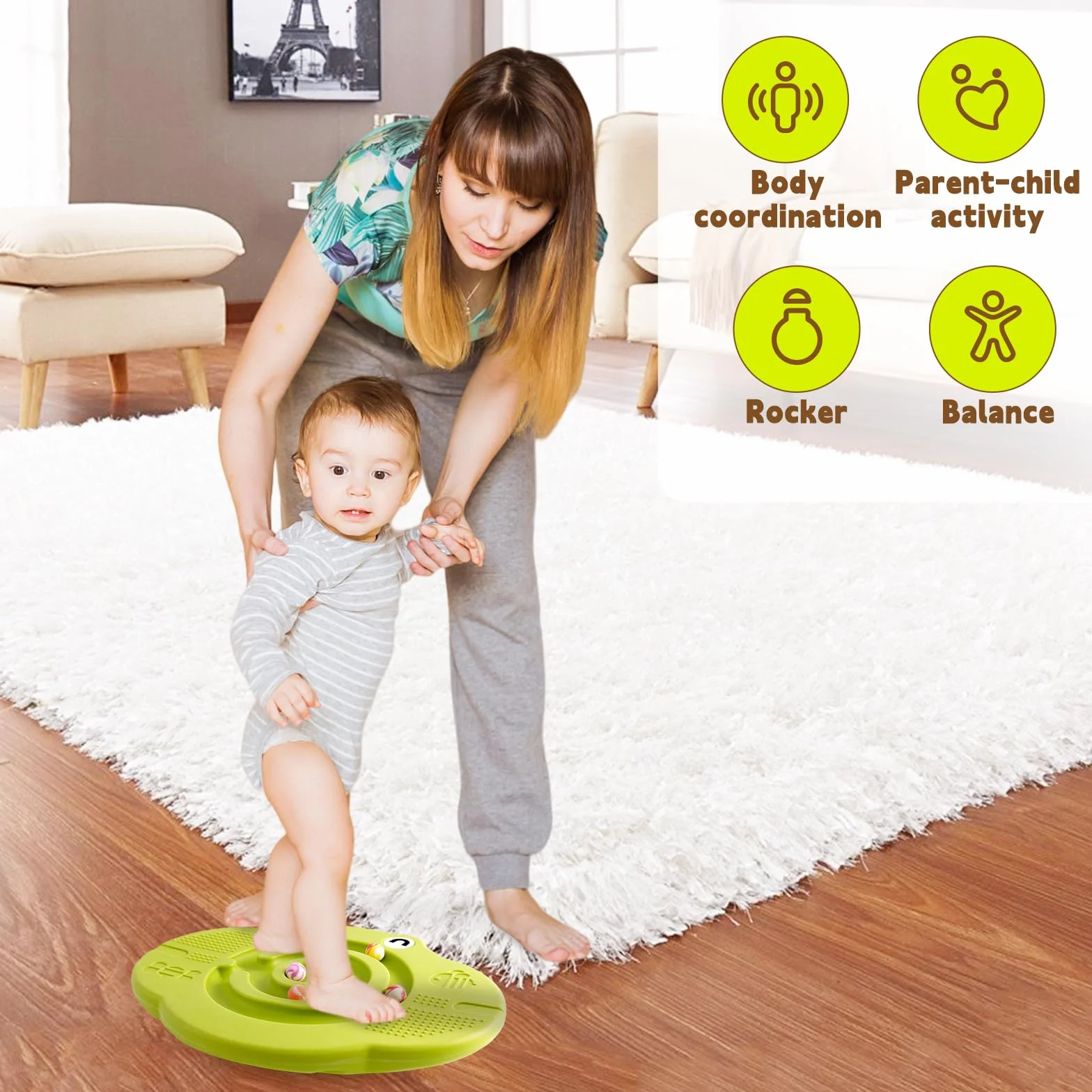 Wobble Balance Board dla dzieci, plastikowa deska do labiryntu z kamieniami skocznymi, obciążenie 99 kg, aktywna zabawa i trening dla małych dzieci