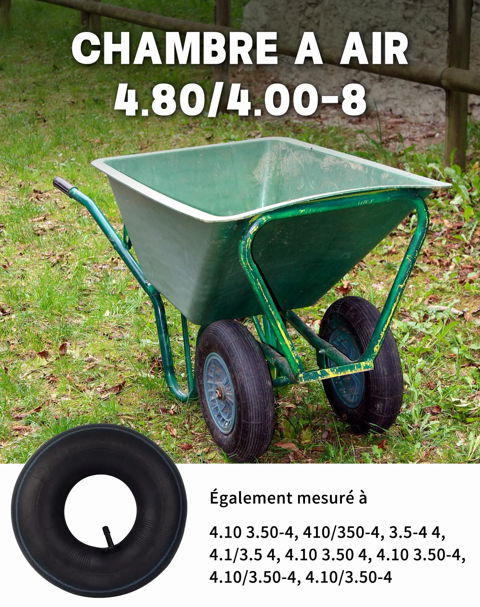 LAOYE 2 szt. Komora powietrzna 4.10 3.50-4 Zawór prawy TR13, dętka 4.10/3.50-4 do wózka transportowego na 4 koła - komora powietrzna 4"